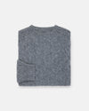 Made-in-Scotland Mid Grey Shaggy Dog Cable Knit Sweater  - Classic Fit