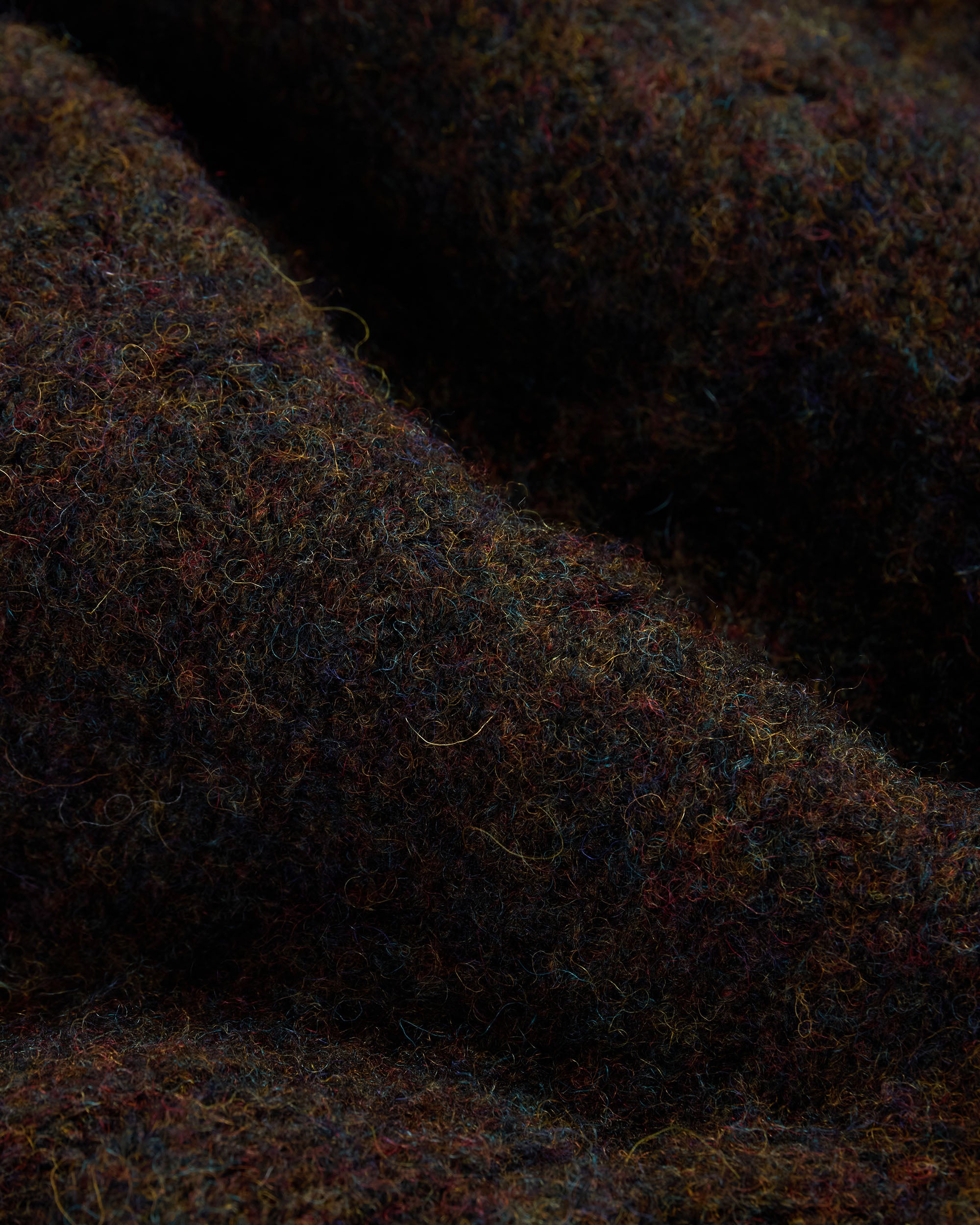 Made-in-Scotland Dark Brown Shaggy Dog Cable Knit Sweater  - Classic Fit
