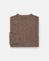 Made-in-Scotland Light Brown Shaggy Dog Cable Knit Sweater  - Classic Fit