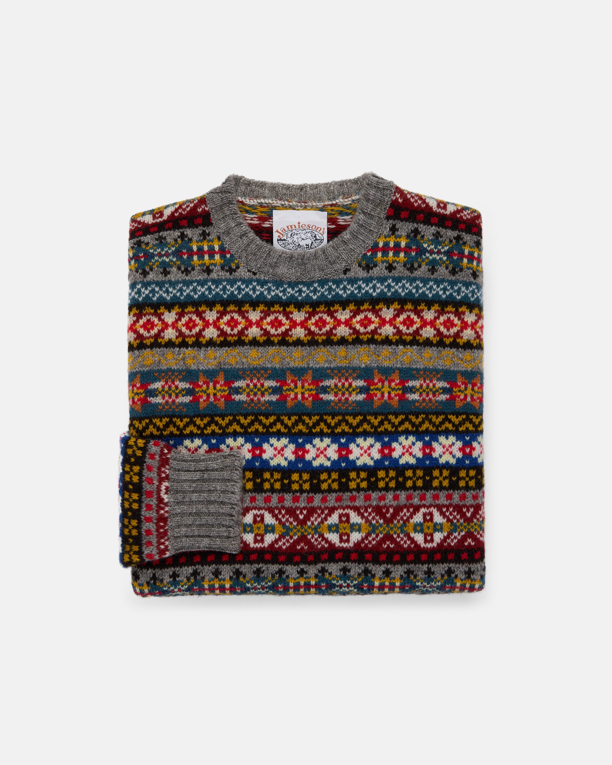 Made-in-Scotland Fair Isle Crew Neck Sweater