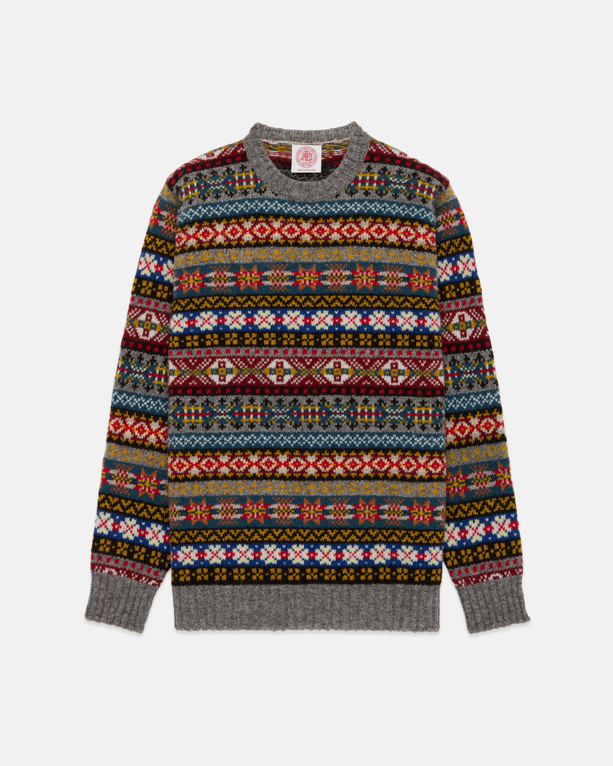 Made-in-Scotland Fair Isle Crew Neck Sweater