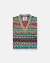 Made-in-Scotland Ivory Fair Isle Sweater Vest