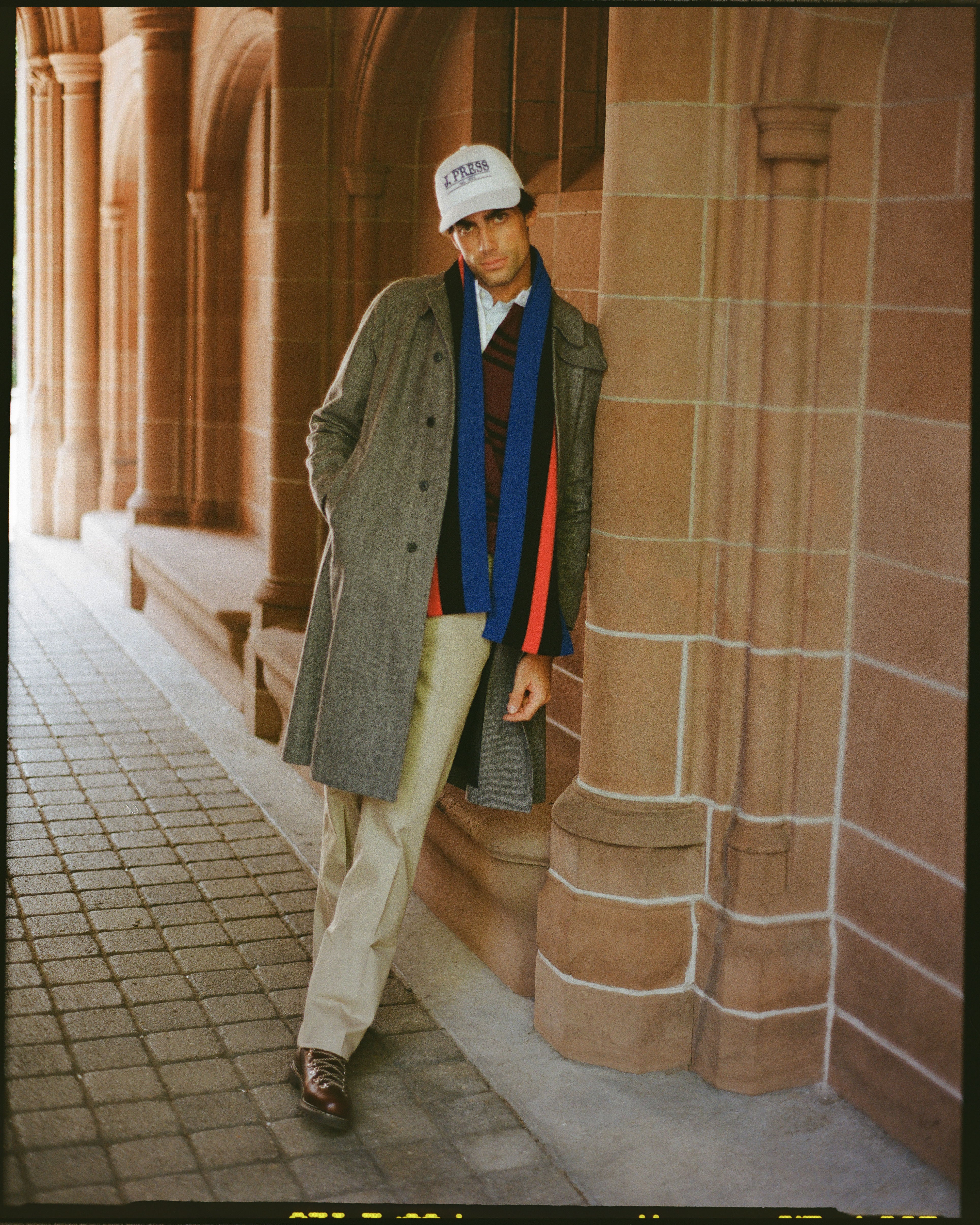 ジャケット・アウター J.PRESS the balmacaan coat size M Grey Barleycorn British Tweed Balmacaan