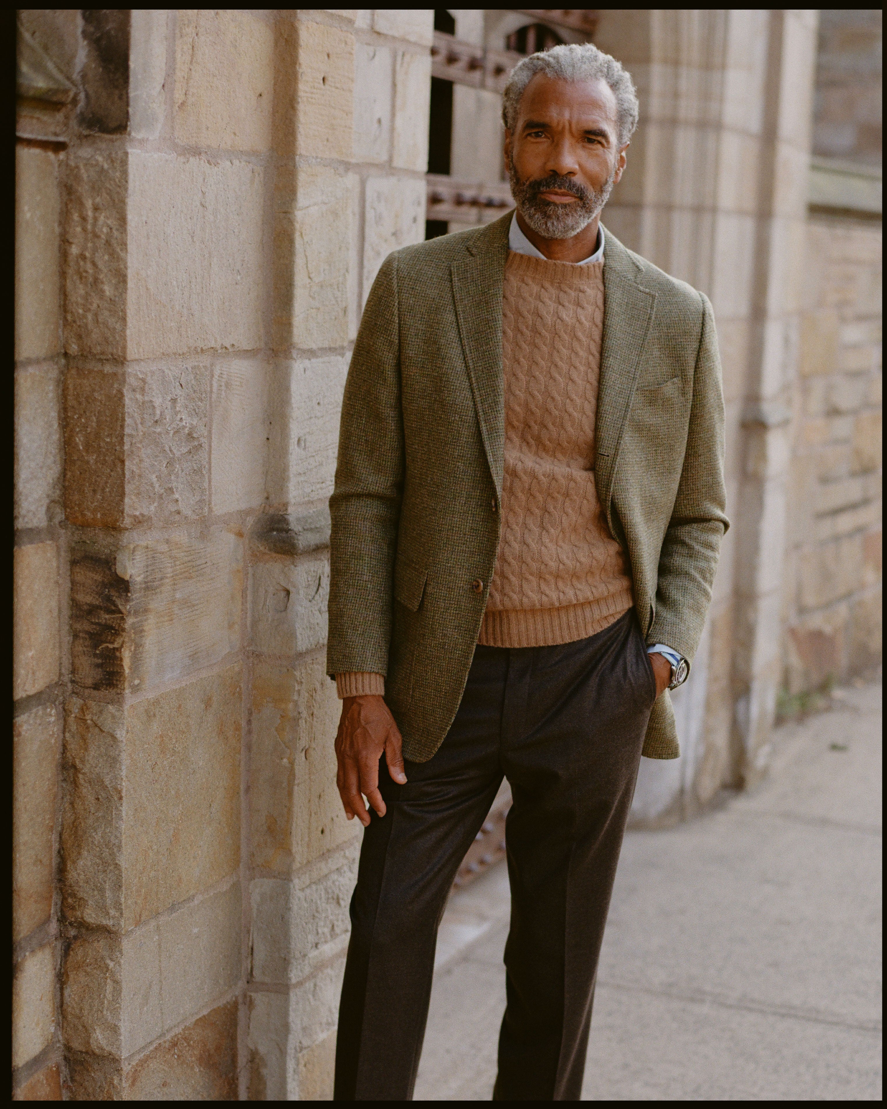 Olive Tic Weave Cheviot Tweed Sport Coat | J. PRESS