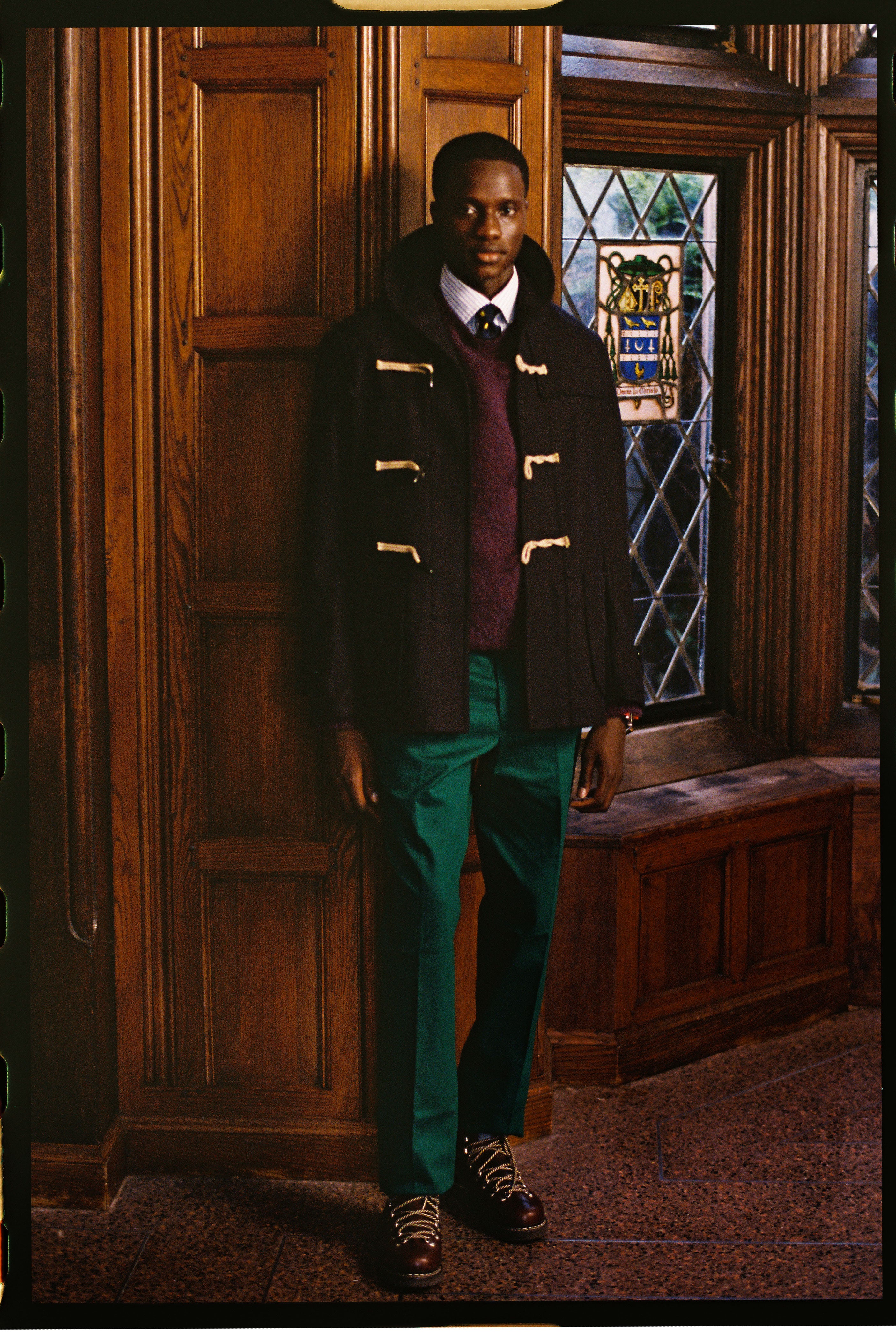 Duffle Coat in Navy/Green/Red | Men's Coats and Dress Clothes - J