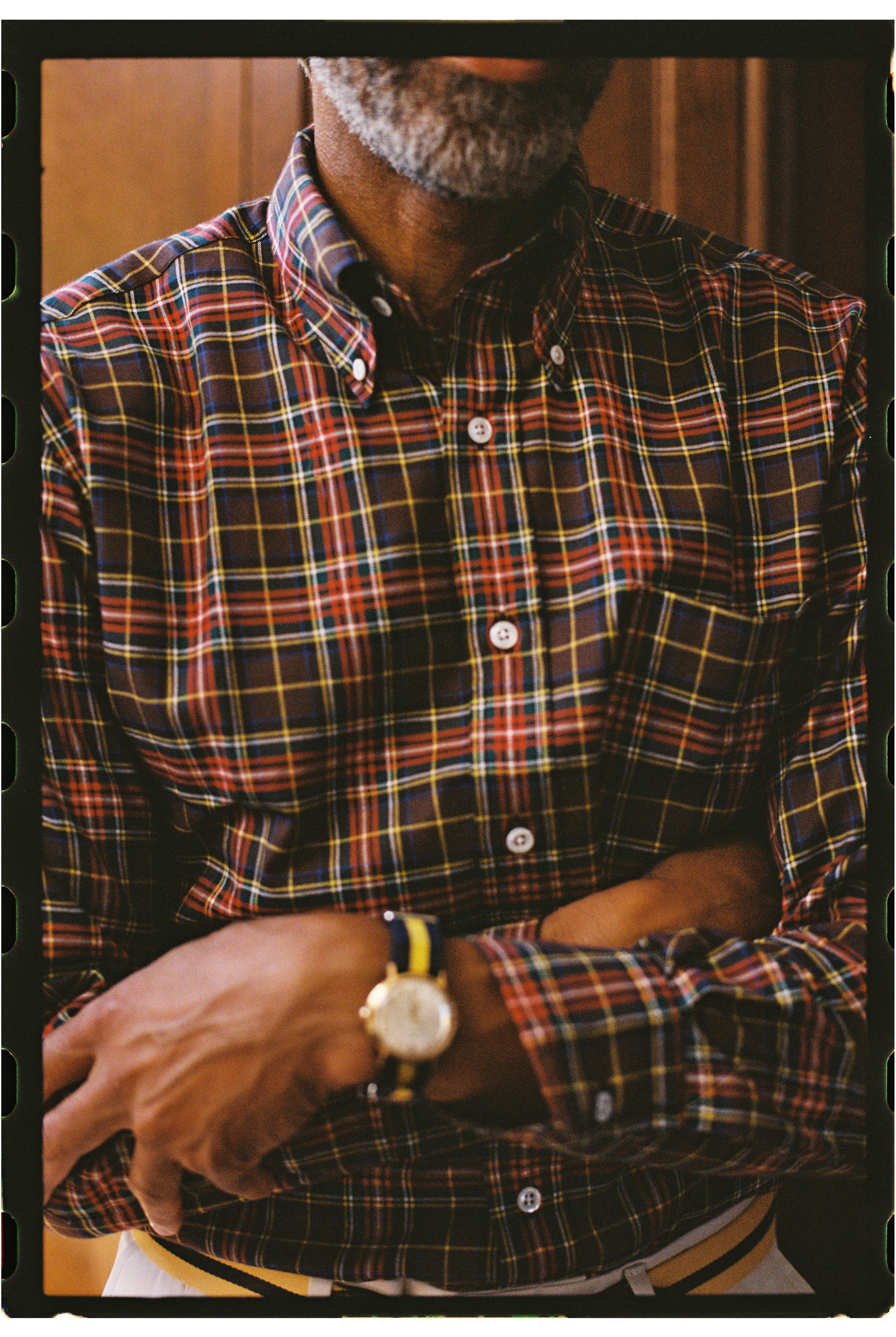 Made-in-USA Yellow & Navy Striped Surcingle Belt