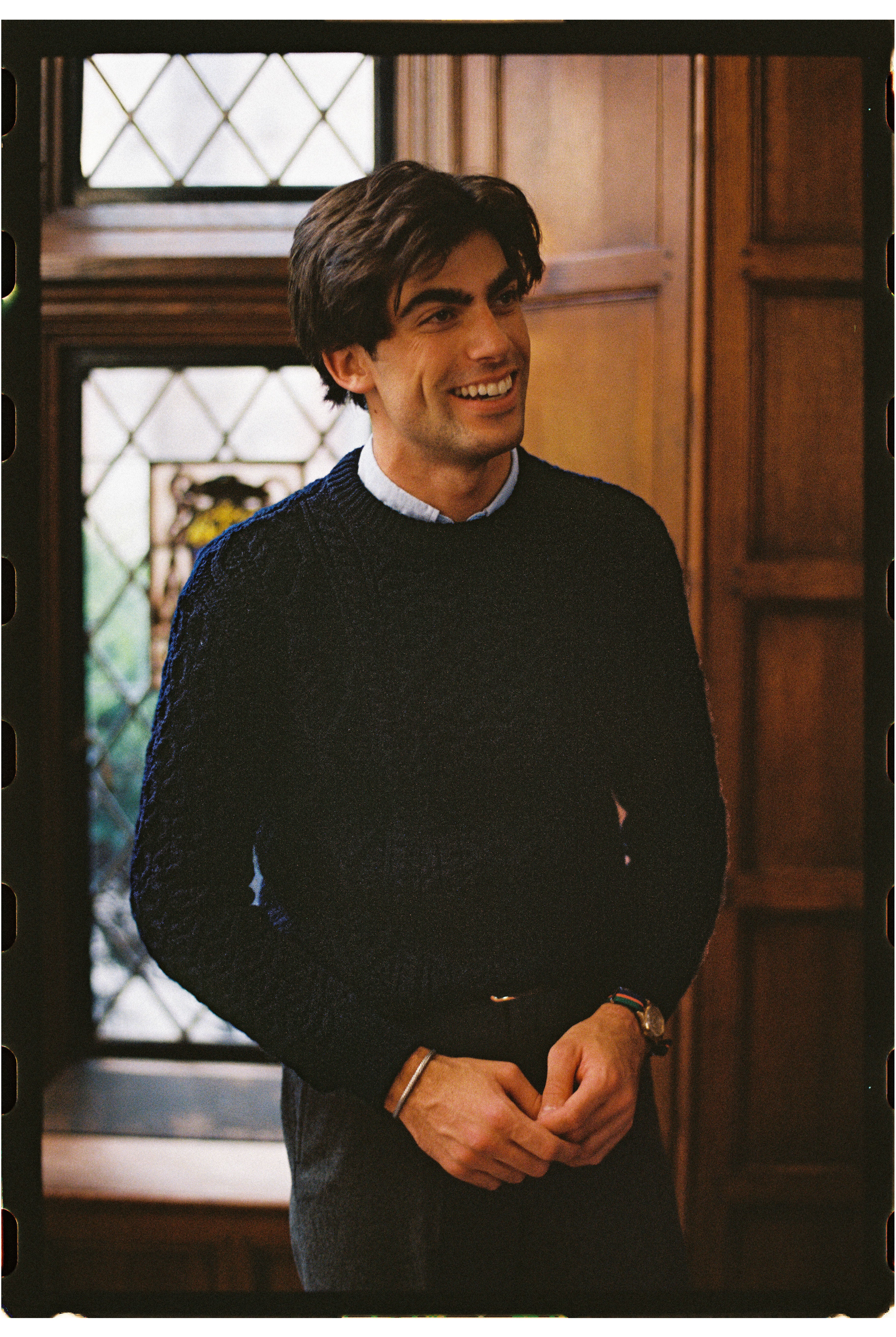 Made-in-Ireland Navy Aran Fisherman's Sweater