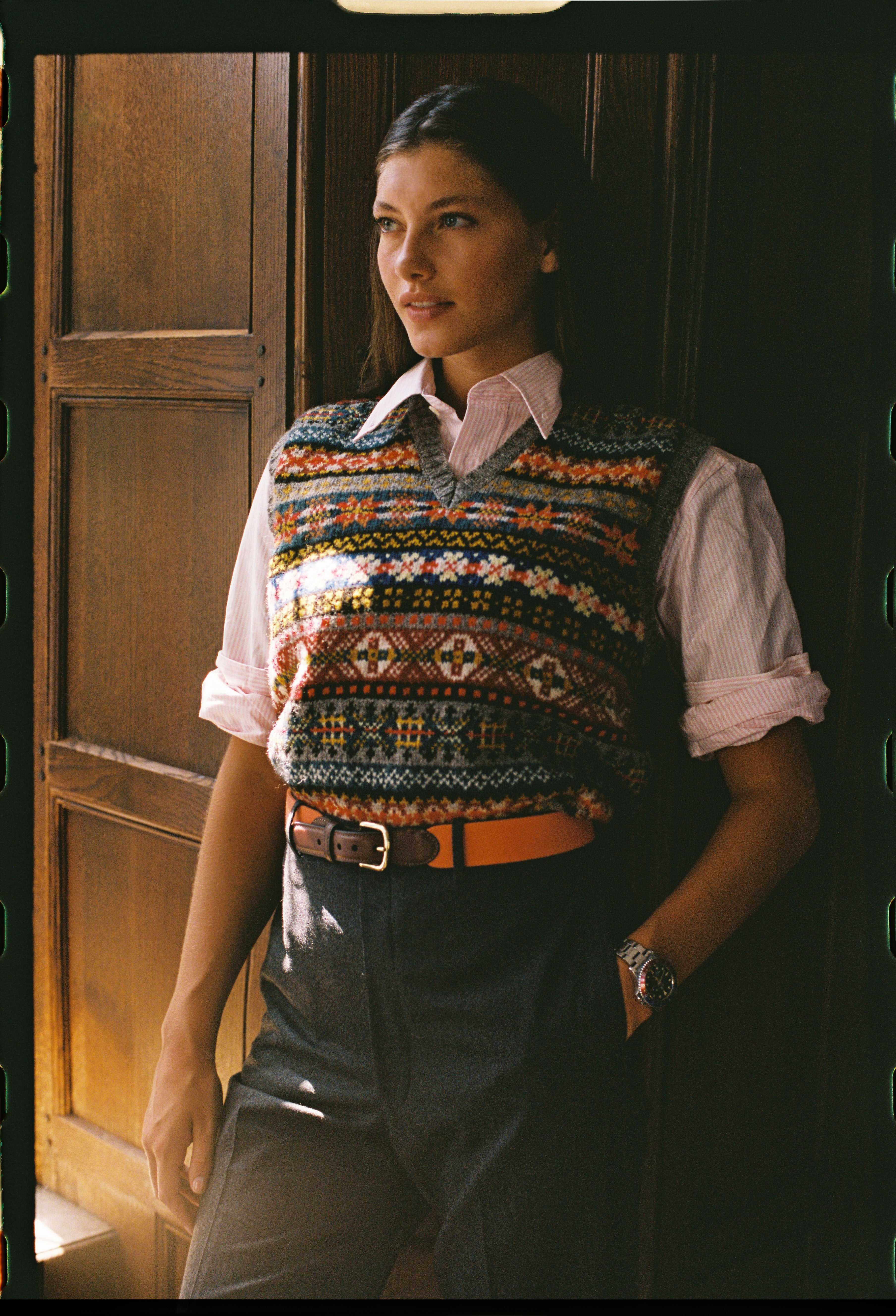 Made-in-Scotland Grey Fair Isle Sweater Vest