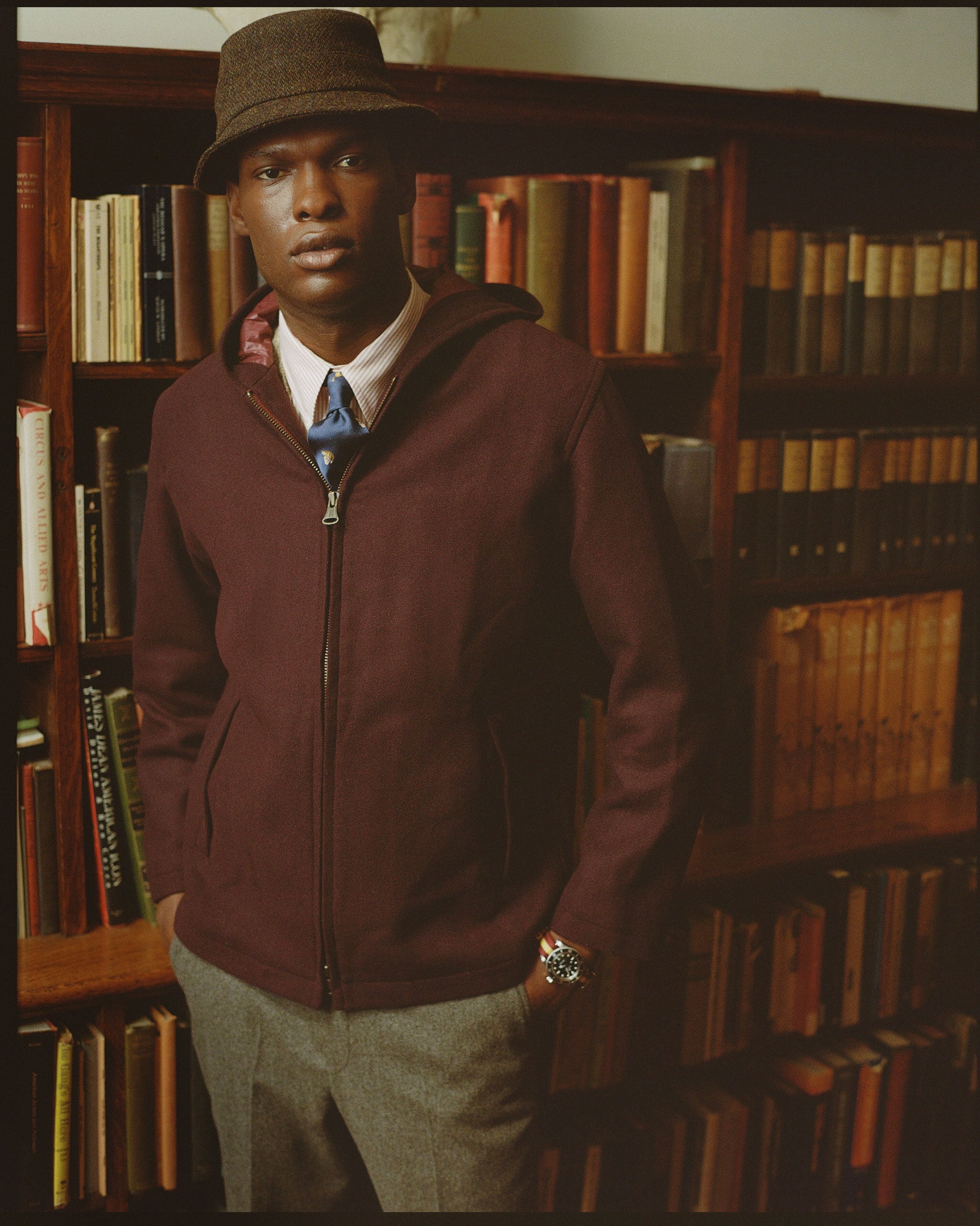 Burgundy Melton Wool Zermatt Jacket