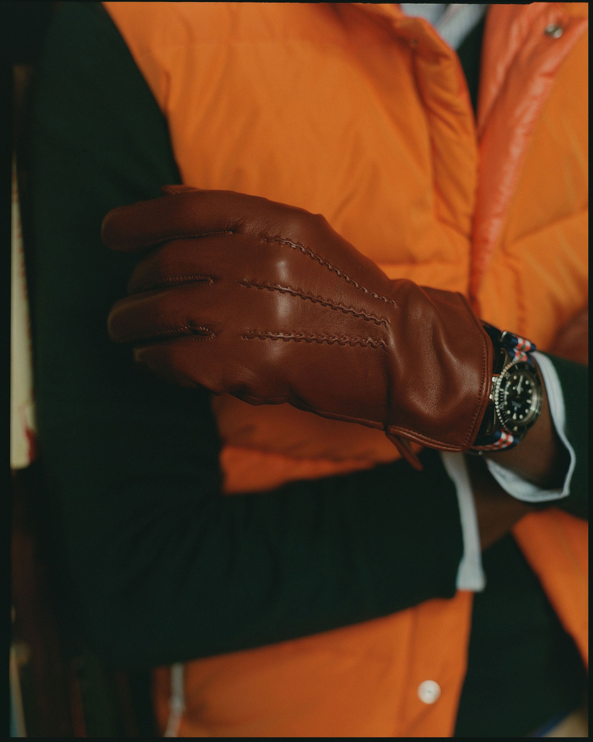 Cognac Nappa Leather Gloves | Men's Leather Gloves - J. Press