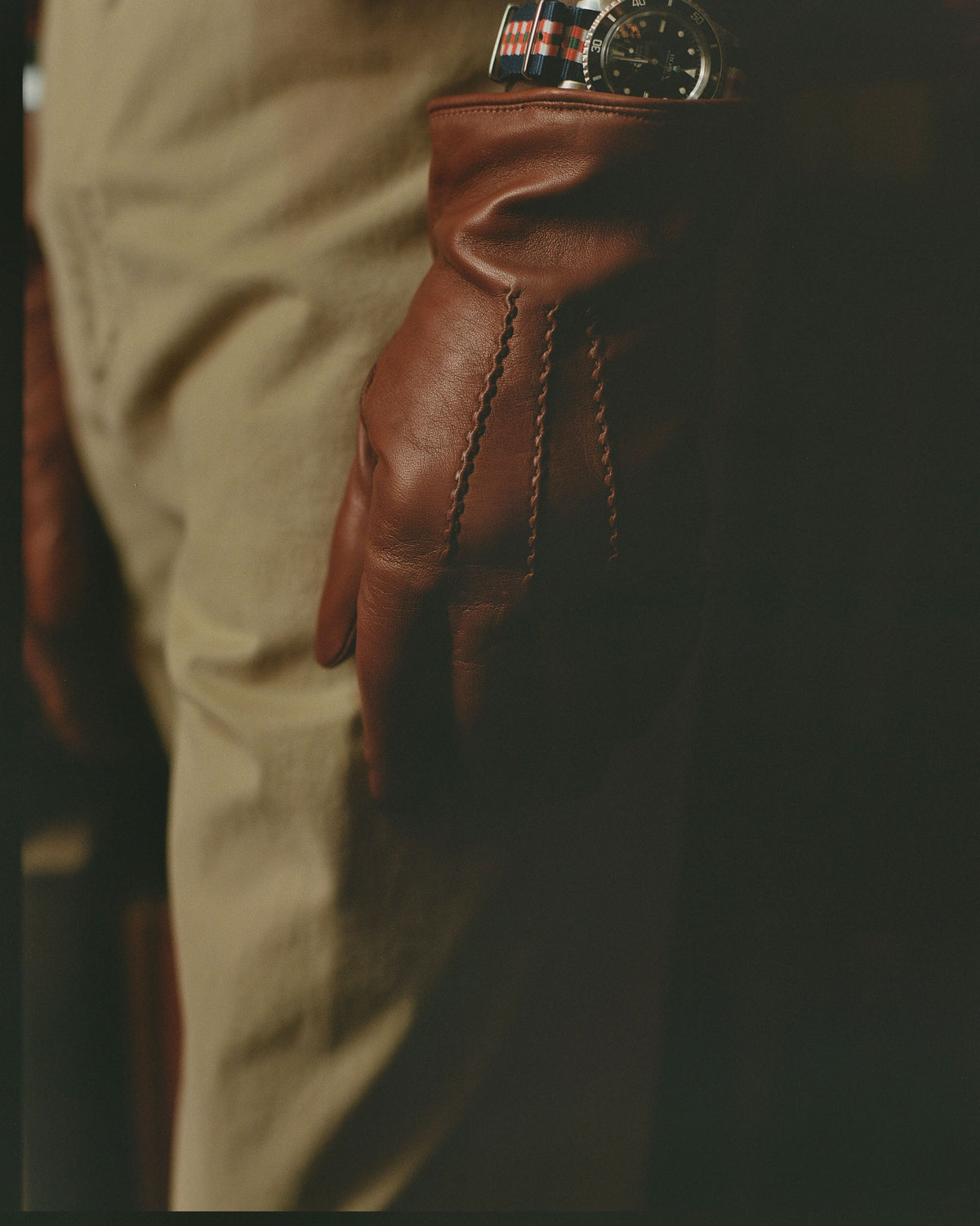 mens brown leather dress gloves Made-in-Italy Cashmere-Lined Cognac Nappa L A sleek snap
