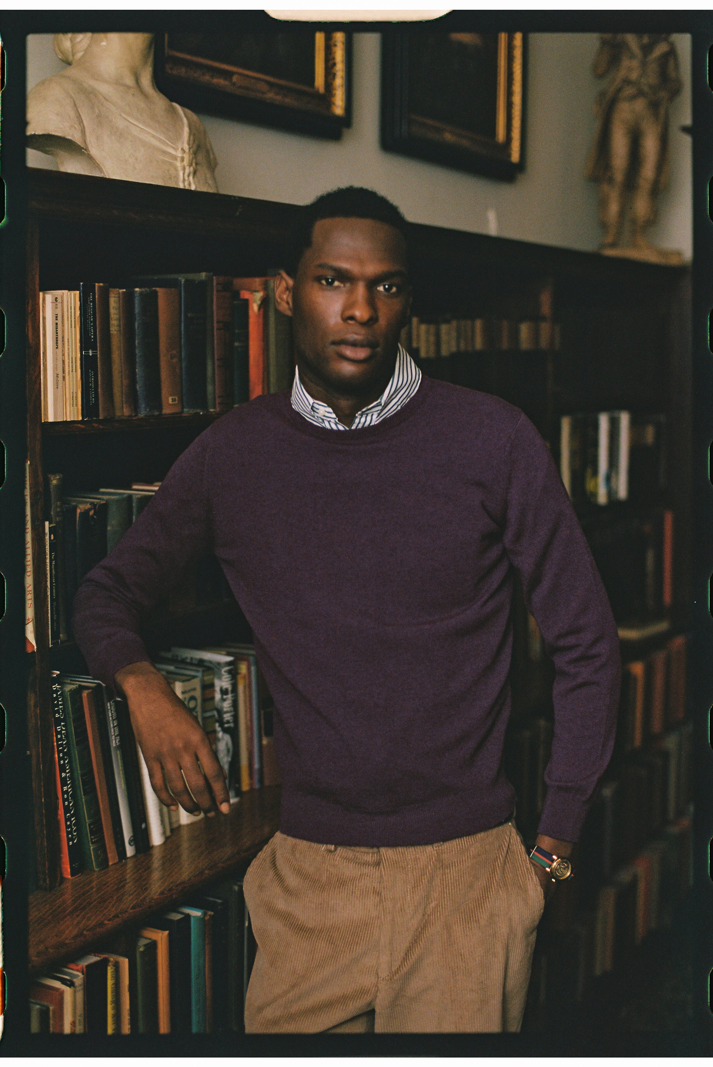 Made-in-Scotland Purple Cashmere Crewneck Sweater
