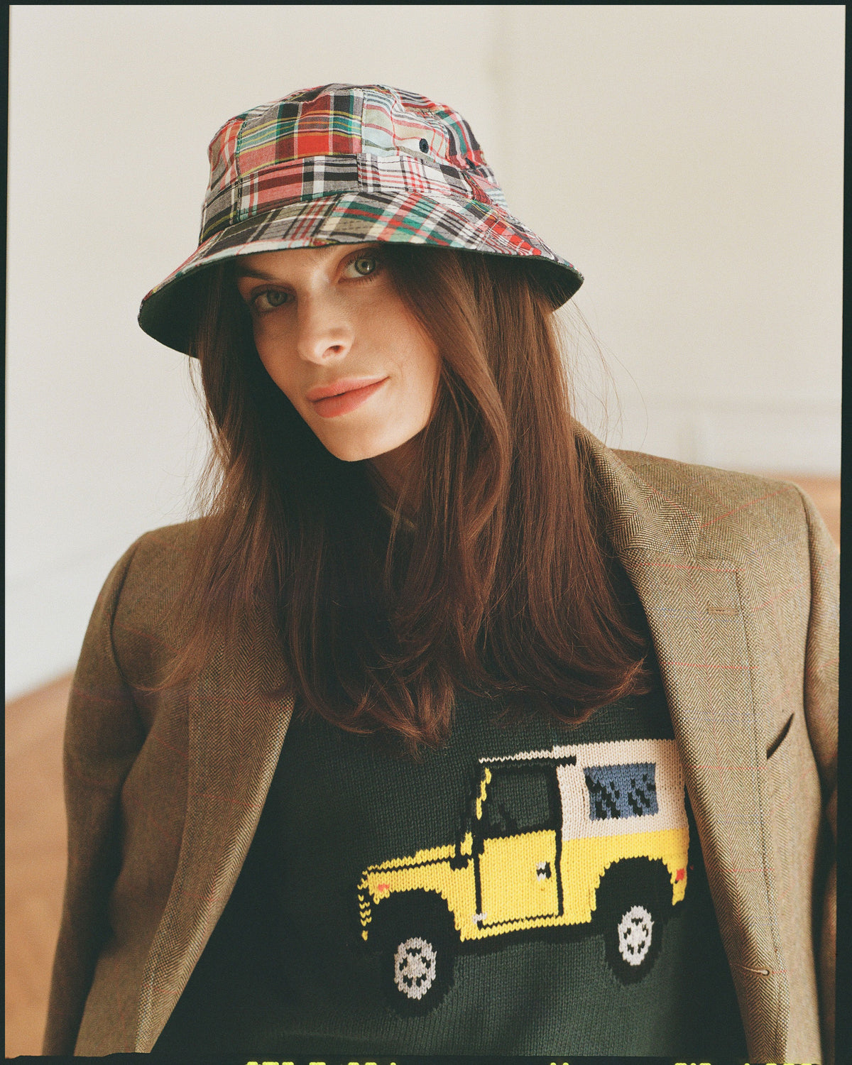Made-in-USA Patchwork Madras Bucket Hat display picture 2