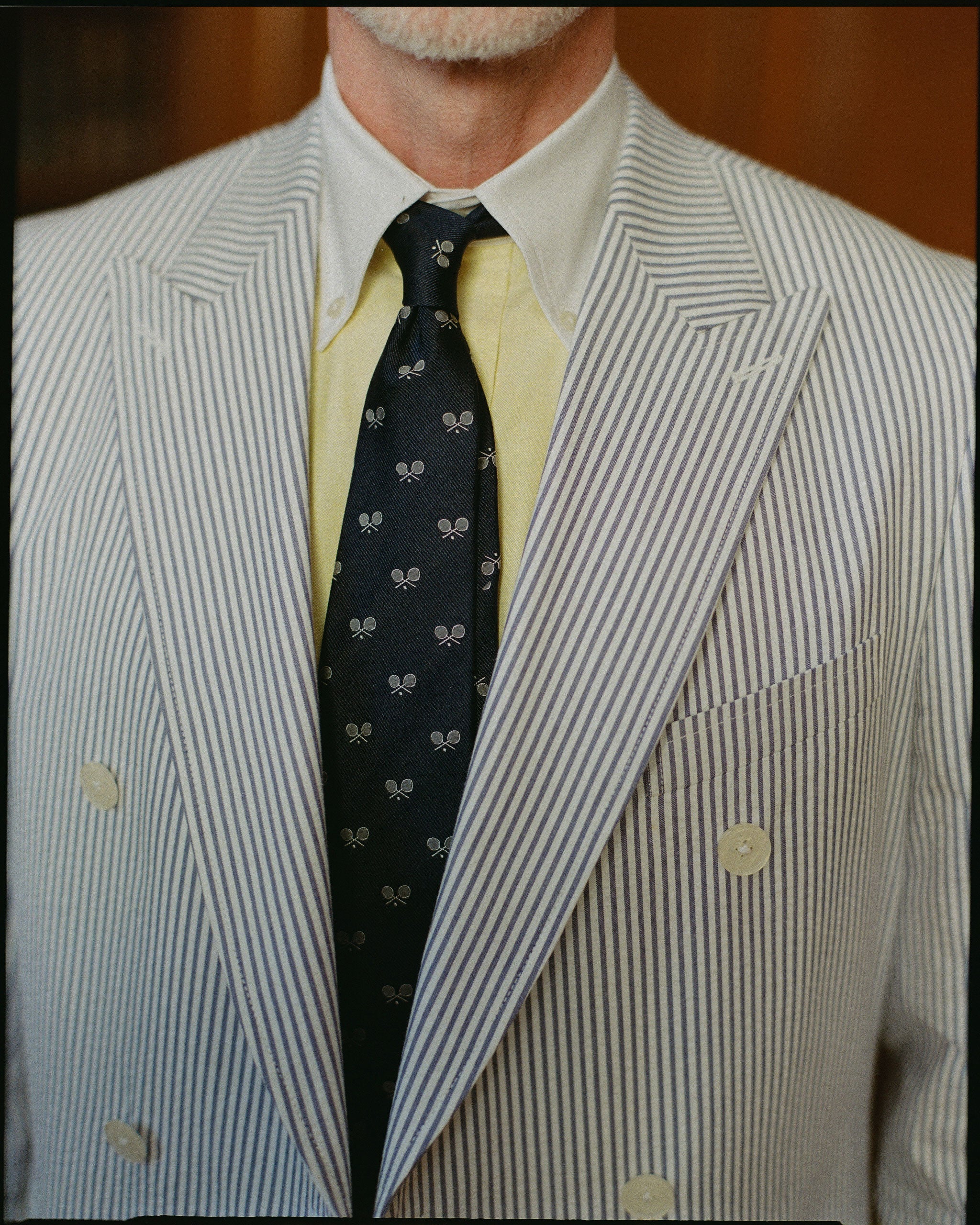 Made-in-UK Navy Tennis Rackets Club Tie