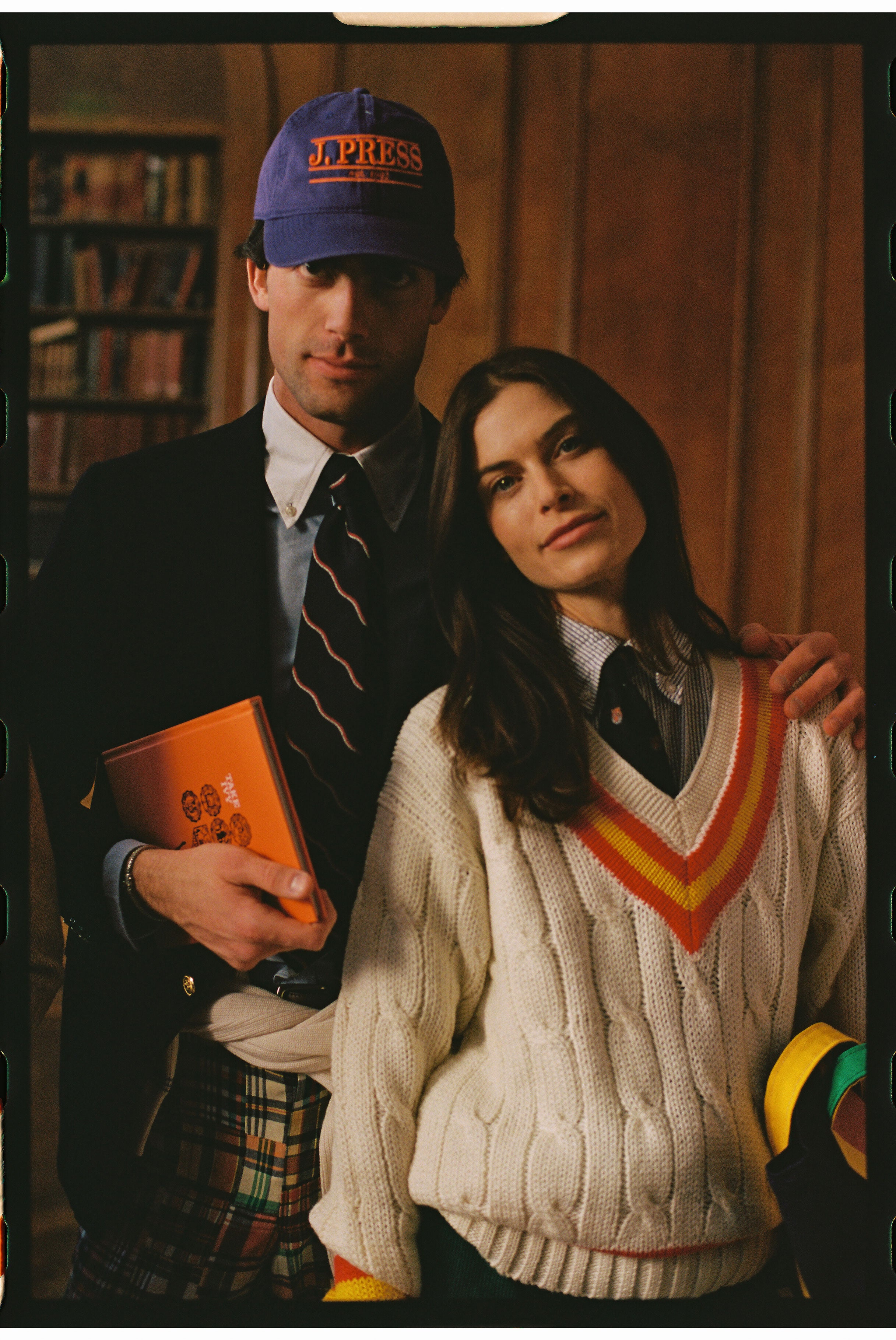 J. PRESS Purple Three-Bar Dad Hat