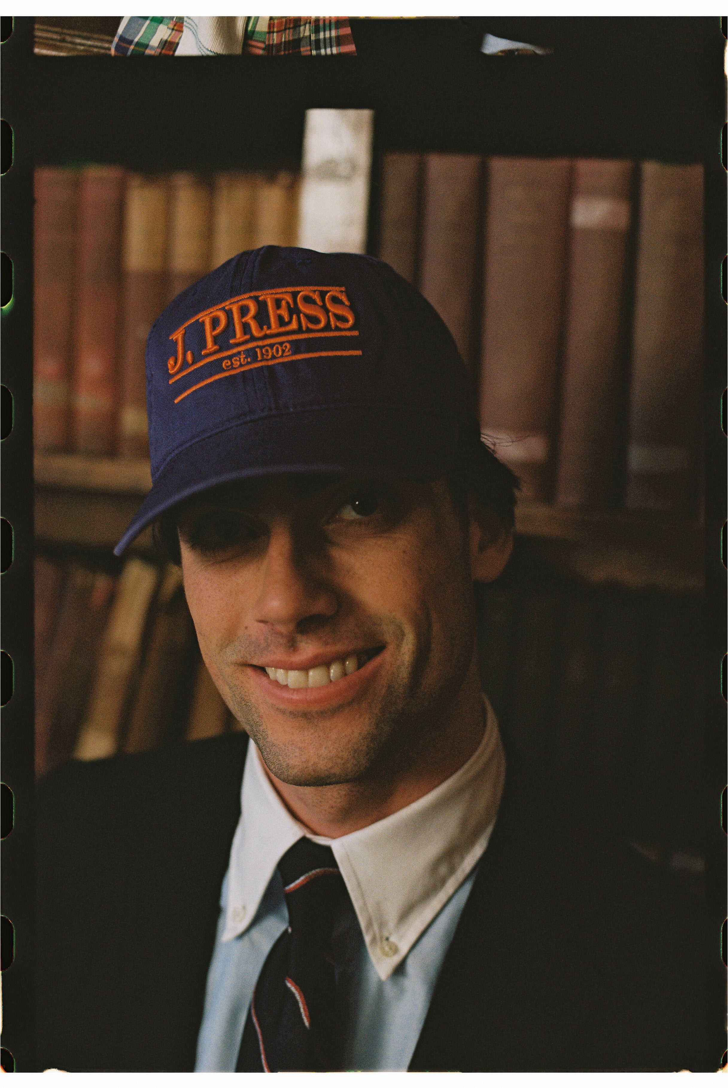 J. PRESS Purple Three-Bar Dad Hat