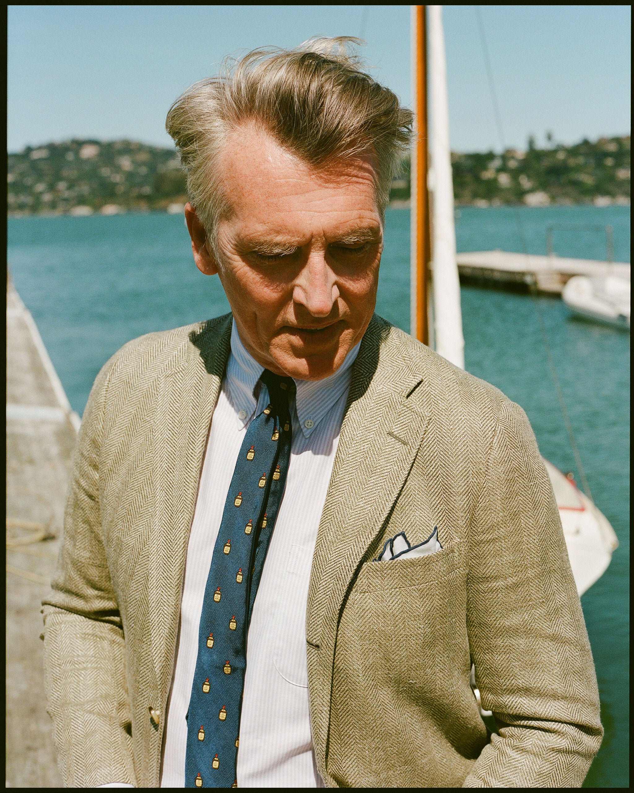 Made-in-USA Olive Herringbone Wool-Silk Sport Coat