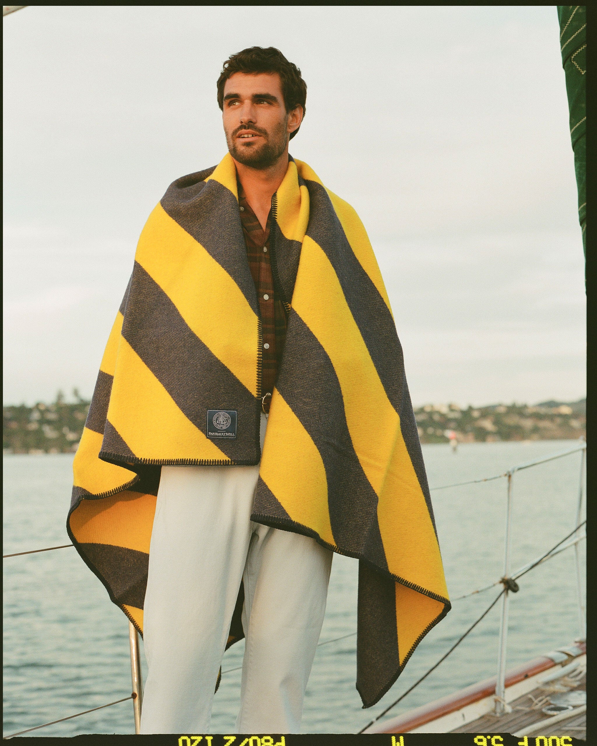 Made-in-USA J. Press x Faribault Guard Stripe Jacquard Throw
