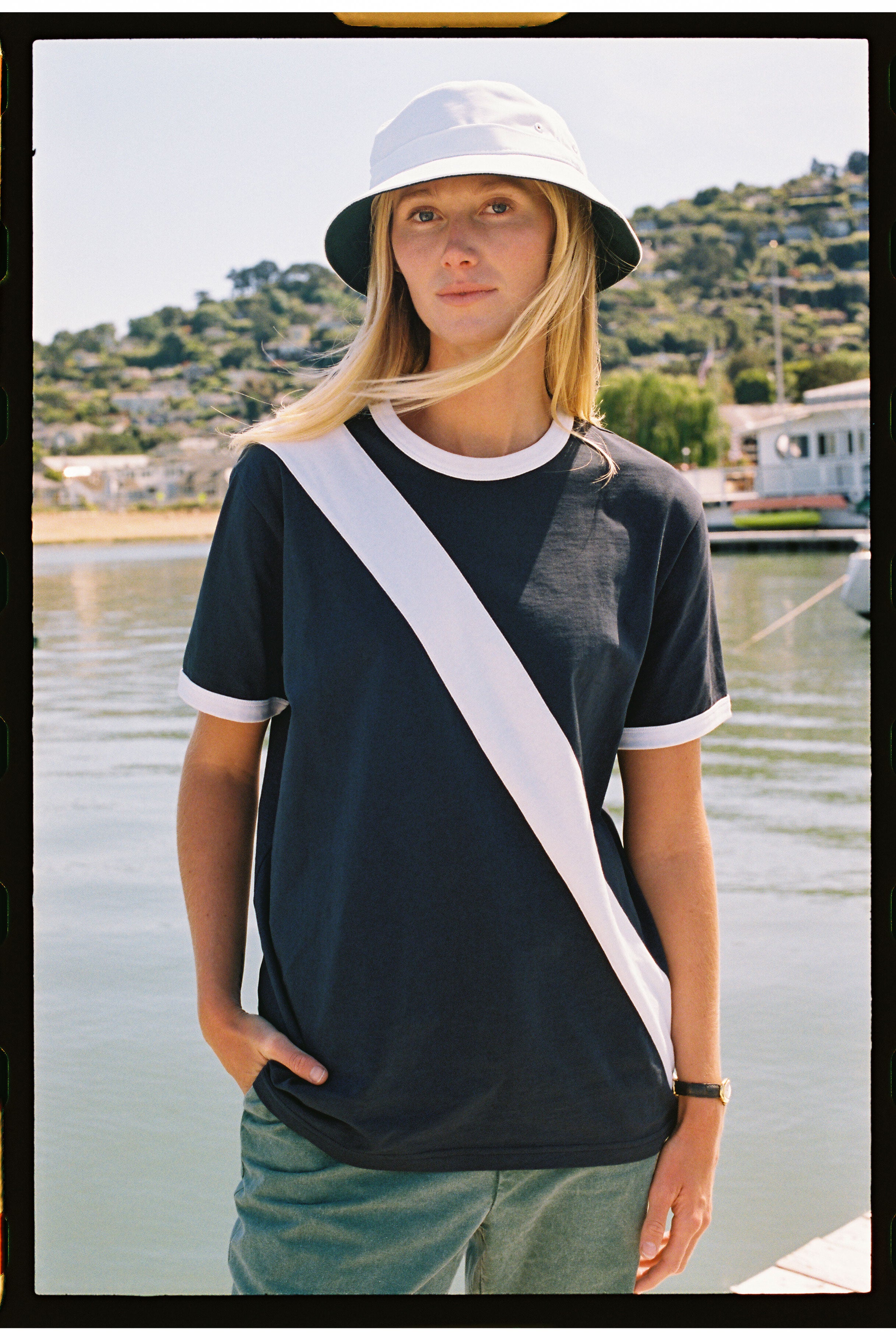 Made-in-USA White Cotton Bucket Hat