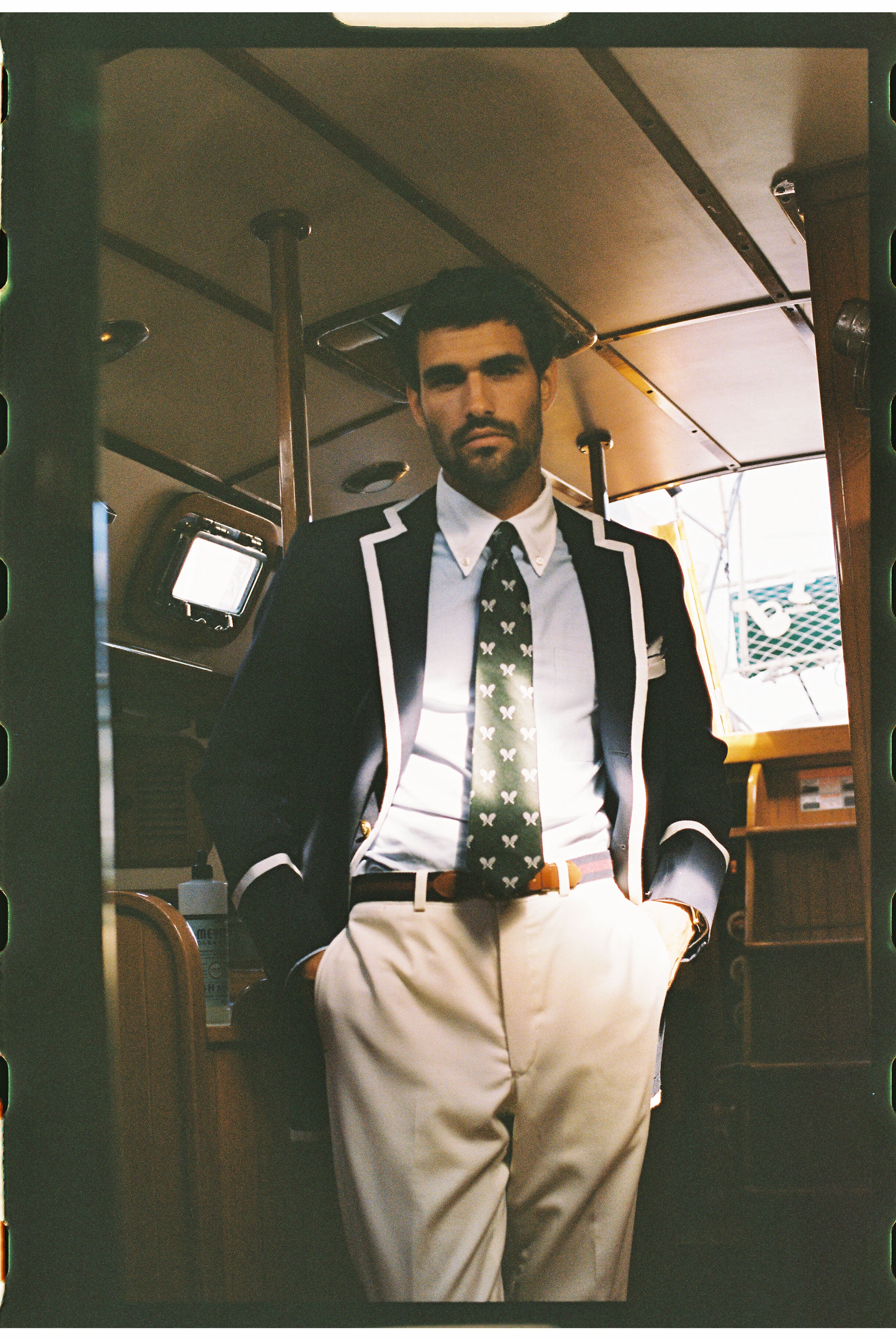 Made-in-USA Navy Tipped Club Blazer