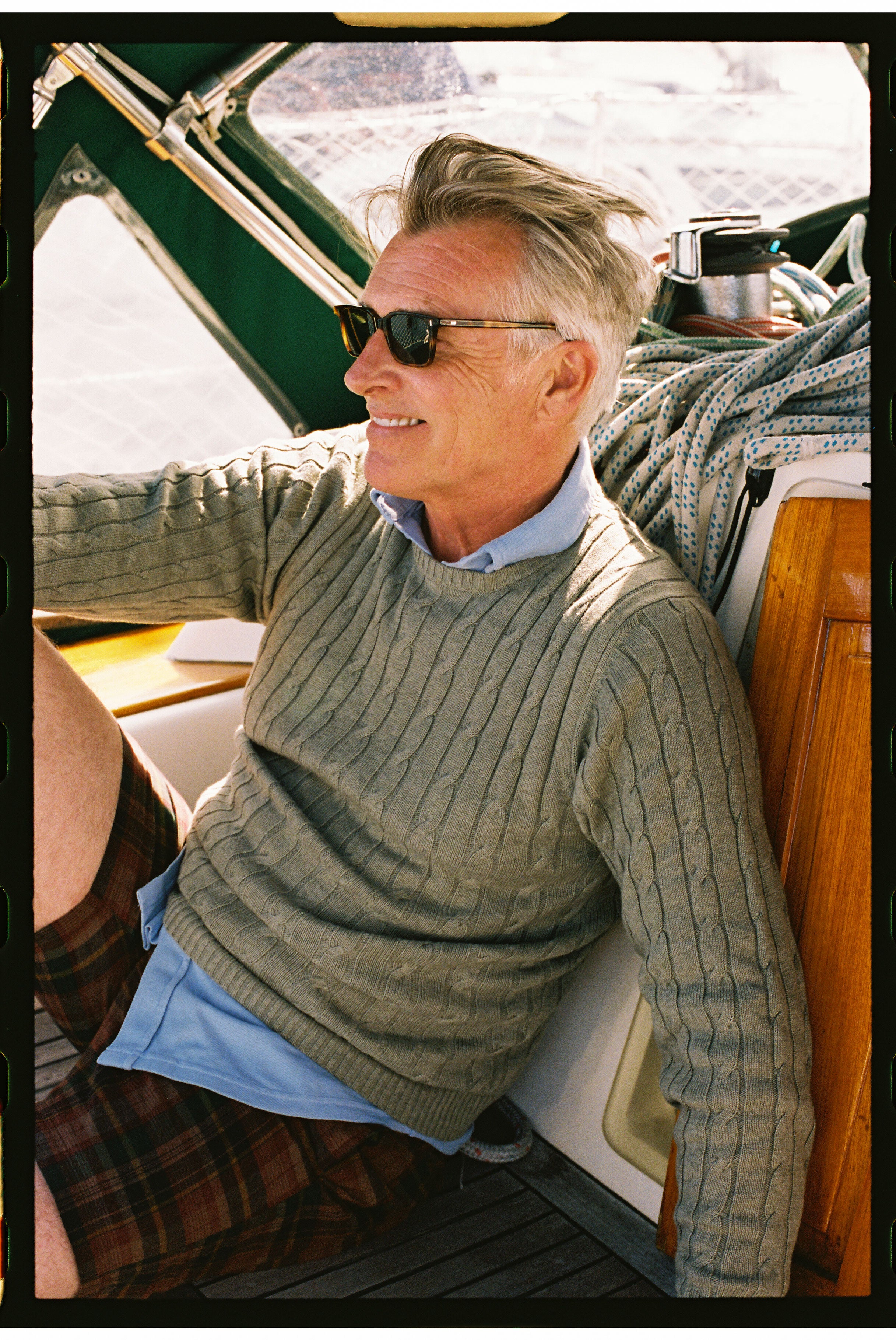 Olive Cotton-Cashmere Cable Crewneck Sweater
