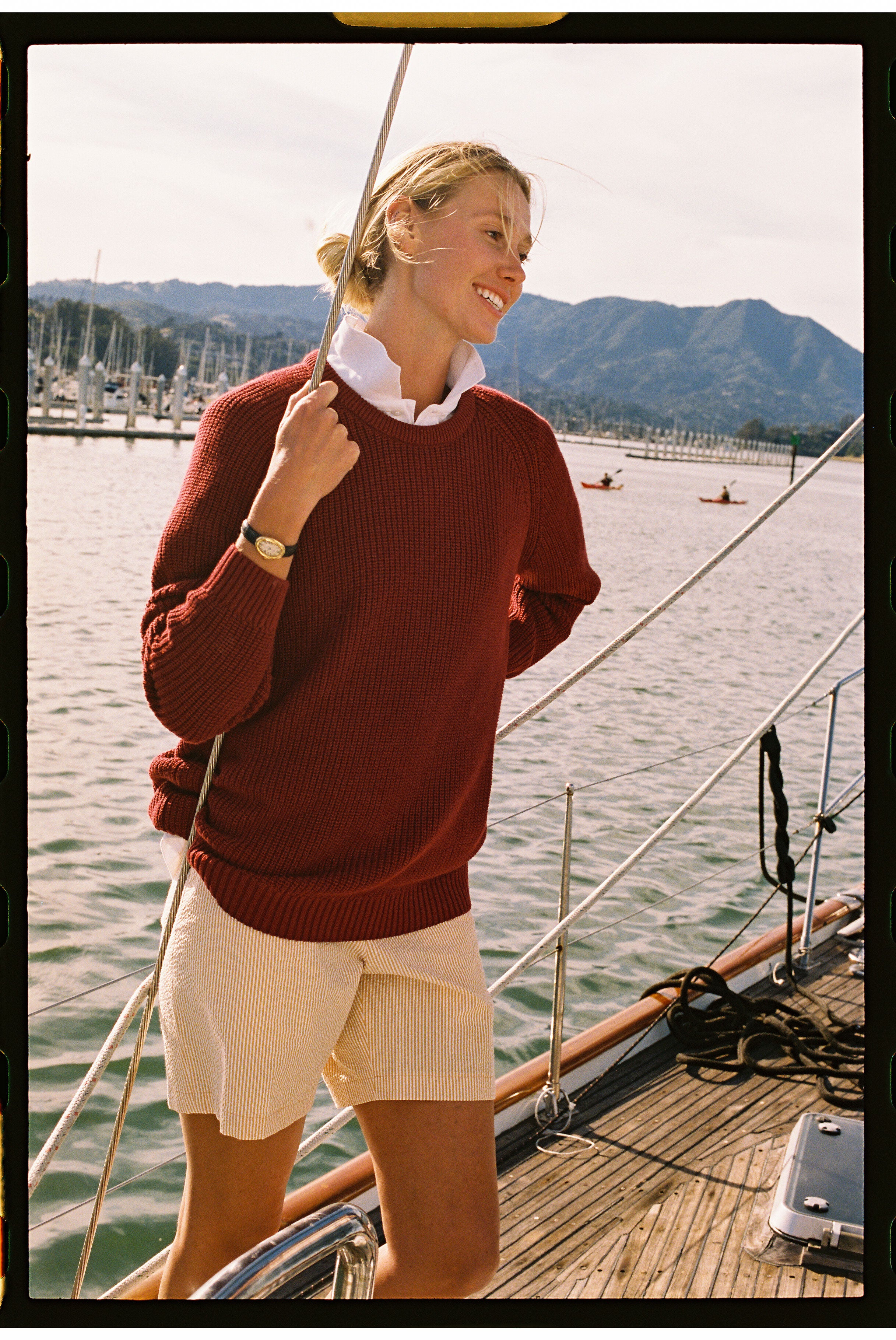 Pink Cotton Seersucker Shorts