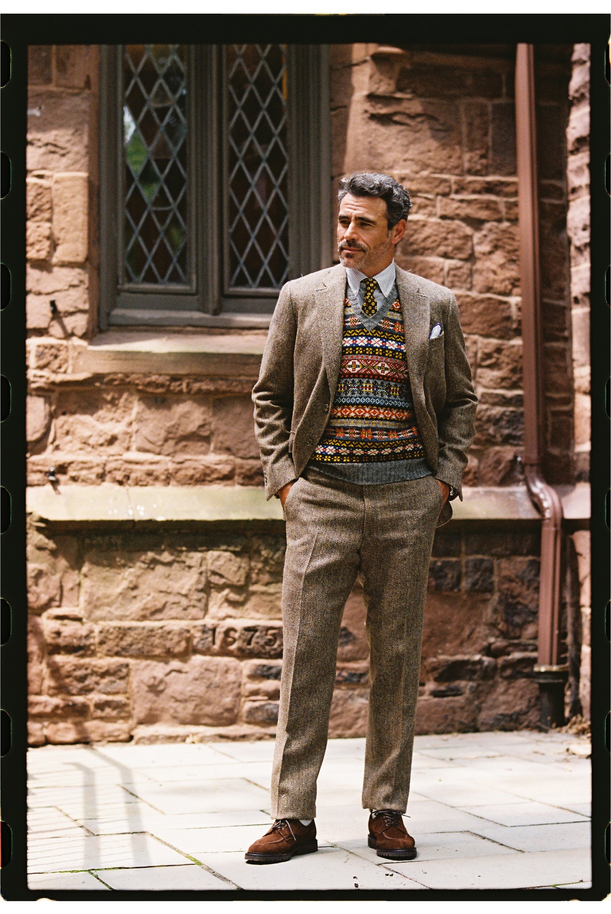 Made-in-Canada Light Brown Herringbone Harris Tweed Sport Coat