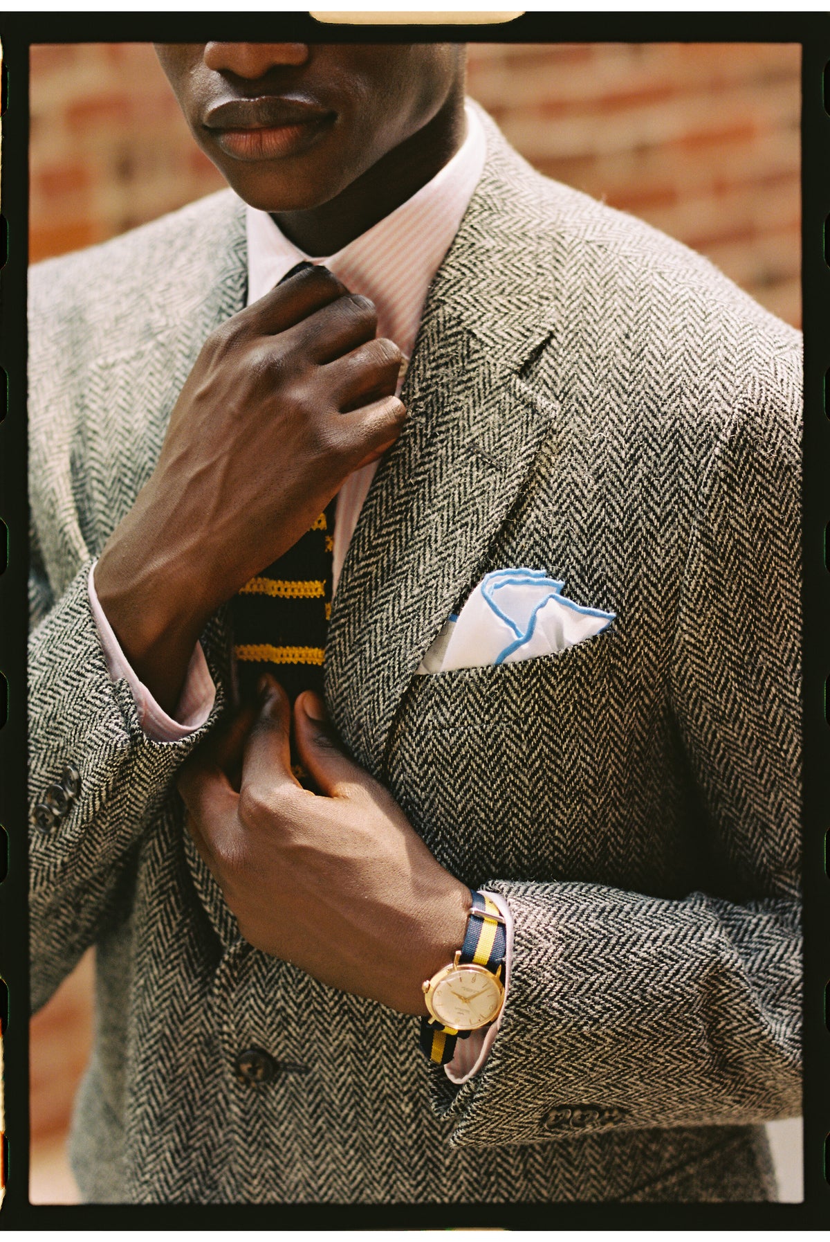 Made-in-Canada Black & White Herringbone Harris Tweed Sport Coat