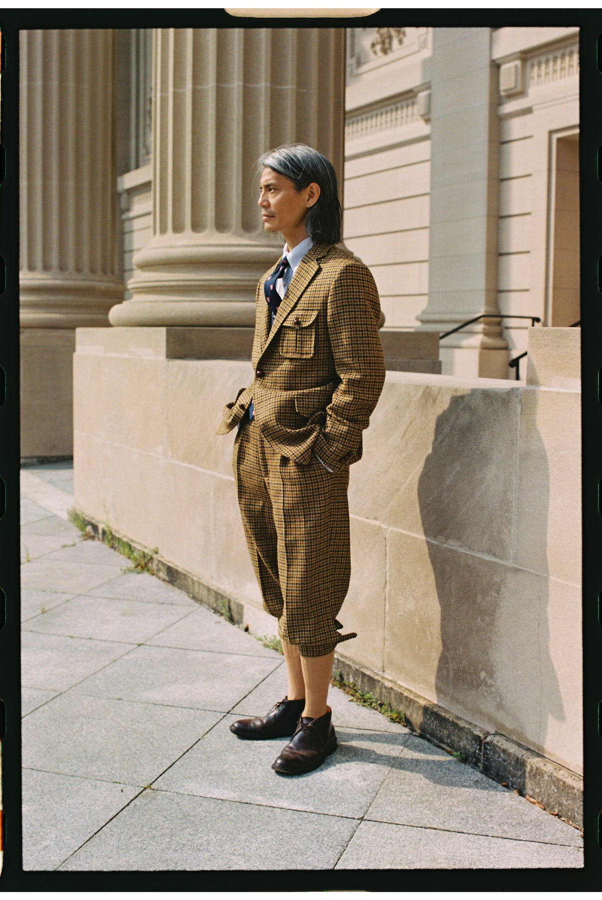 Made-in-USA Brown & Rust Check Cheviot Tweed Plus Fours