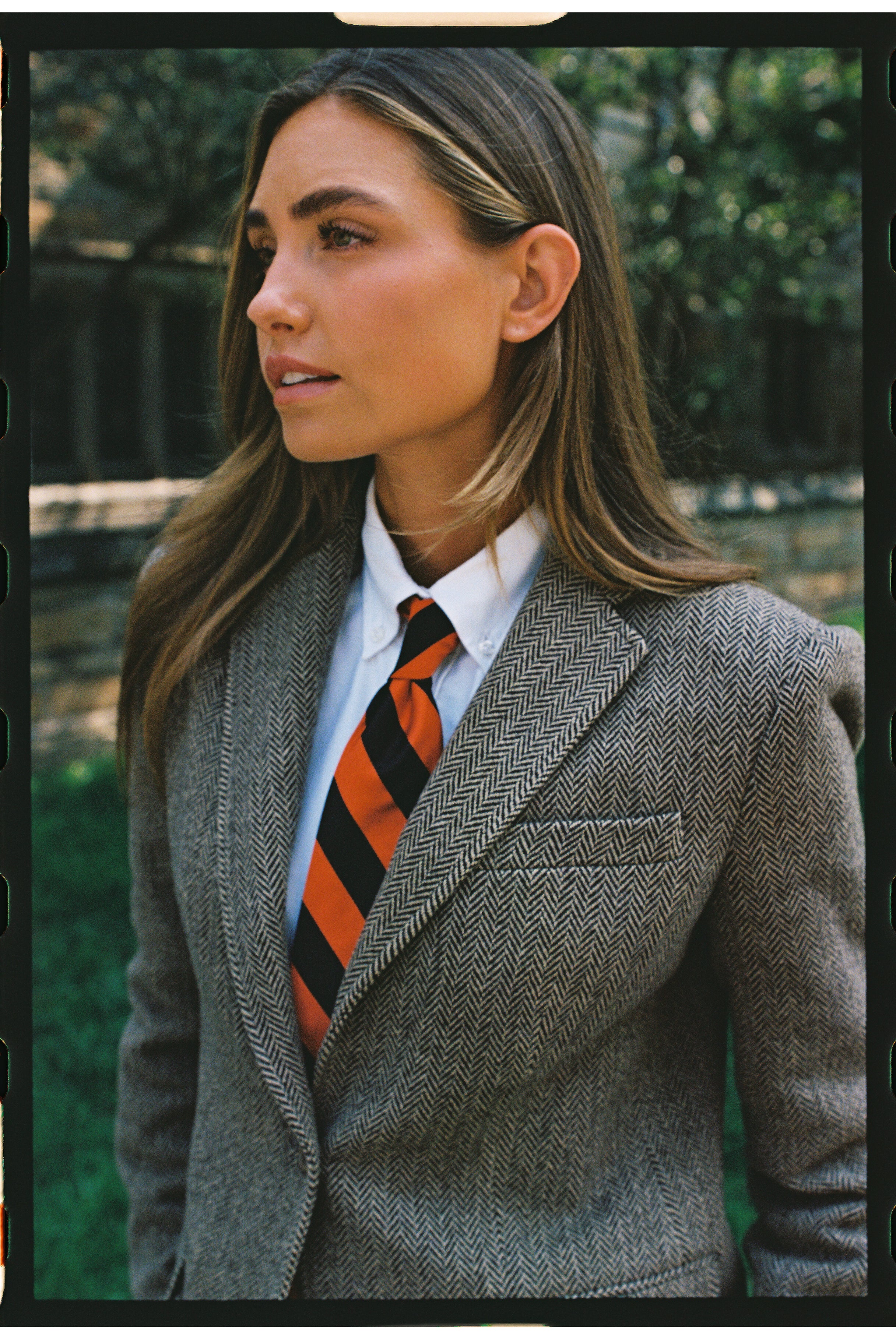 Made-in-USA Women's Black & Cream Herringbone Sport Coat