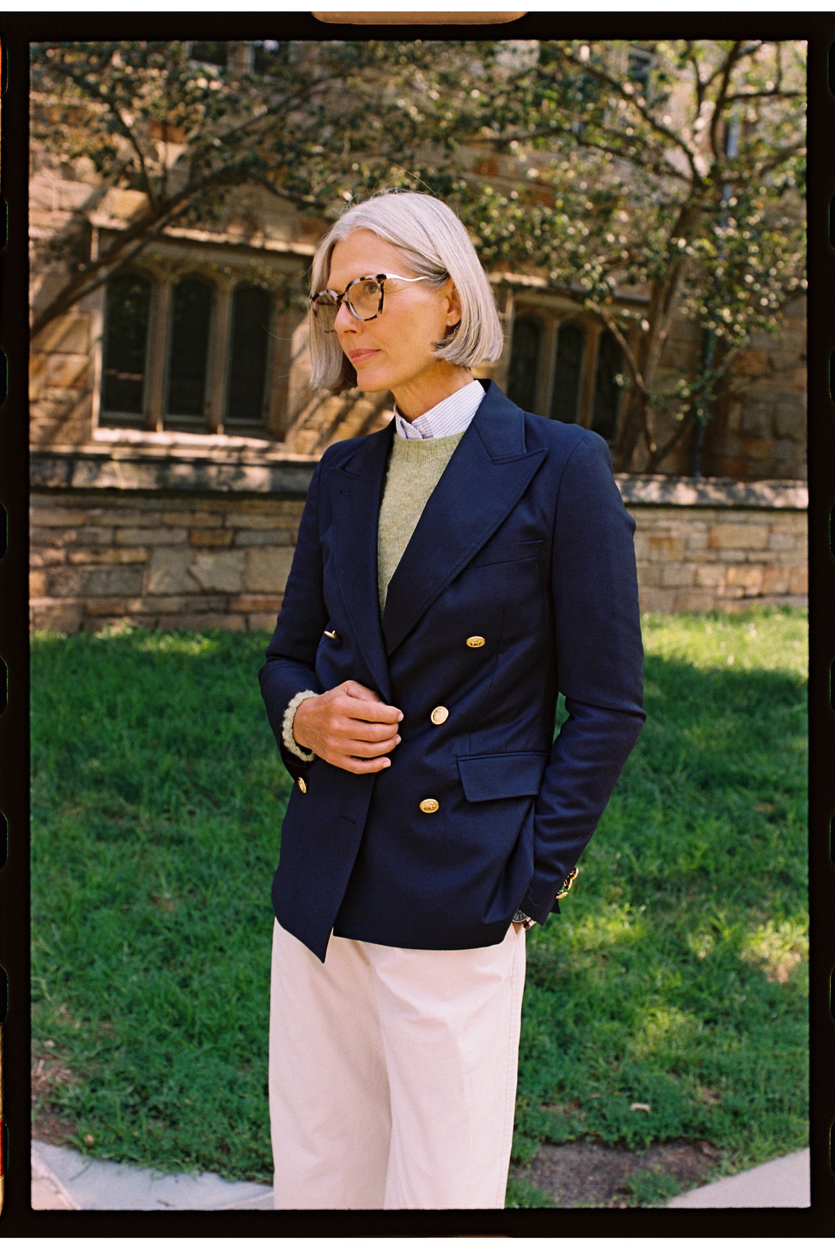 Women's Double Breasted Navy Blazer