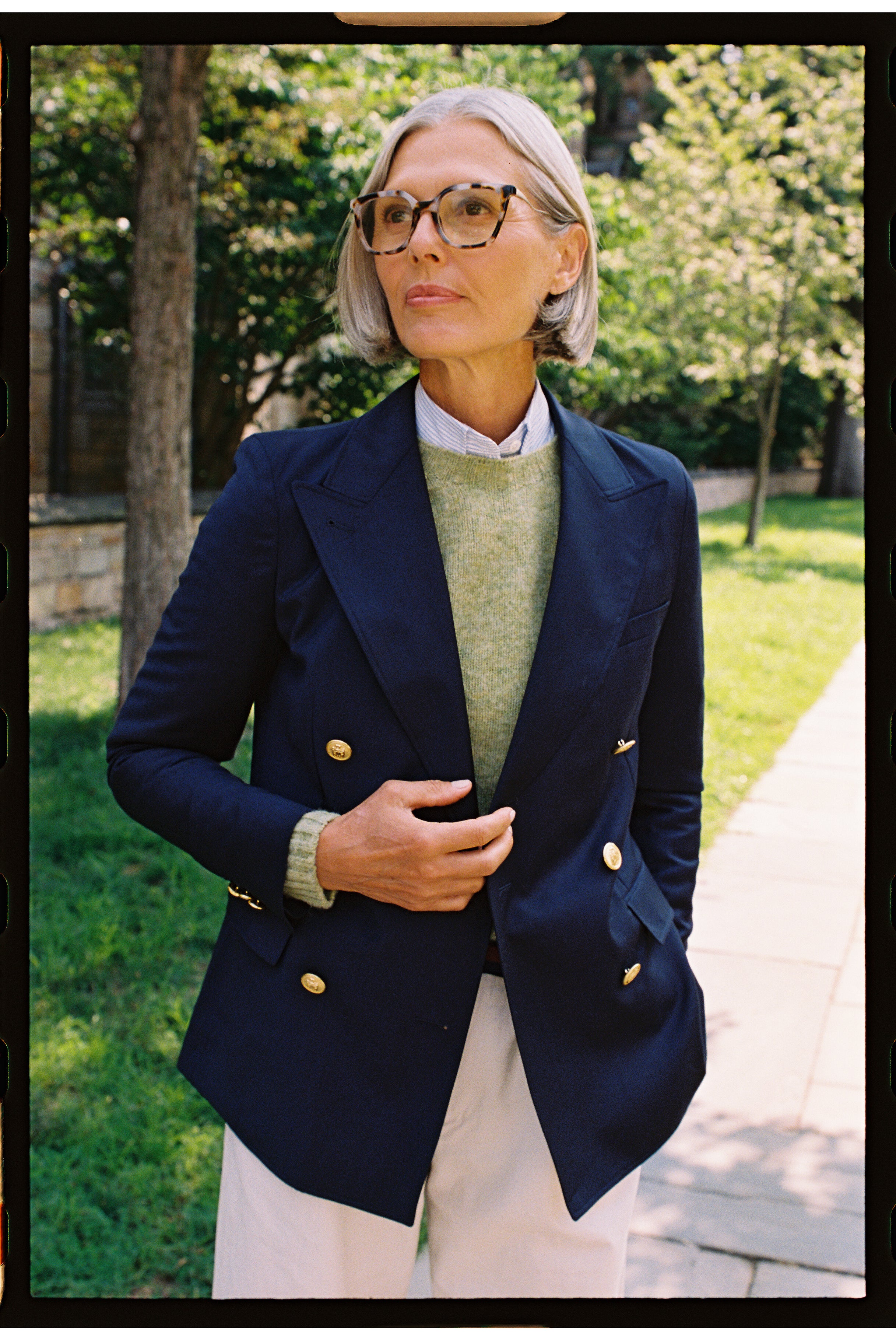 Women's Double Breasted Navy Blazer