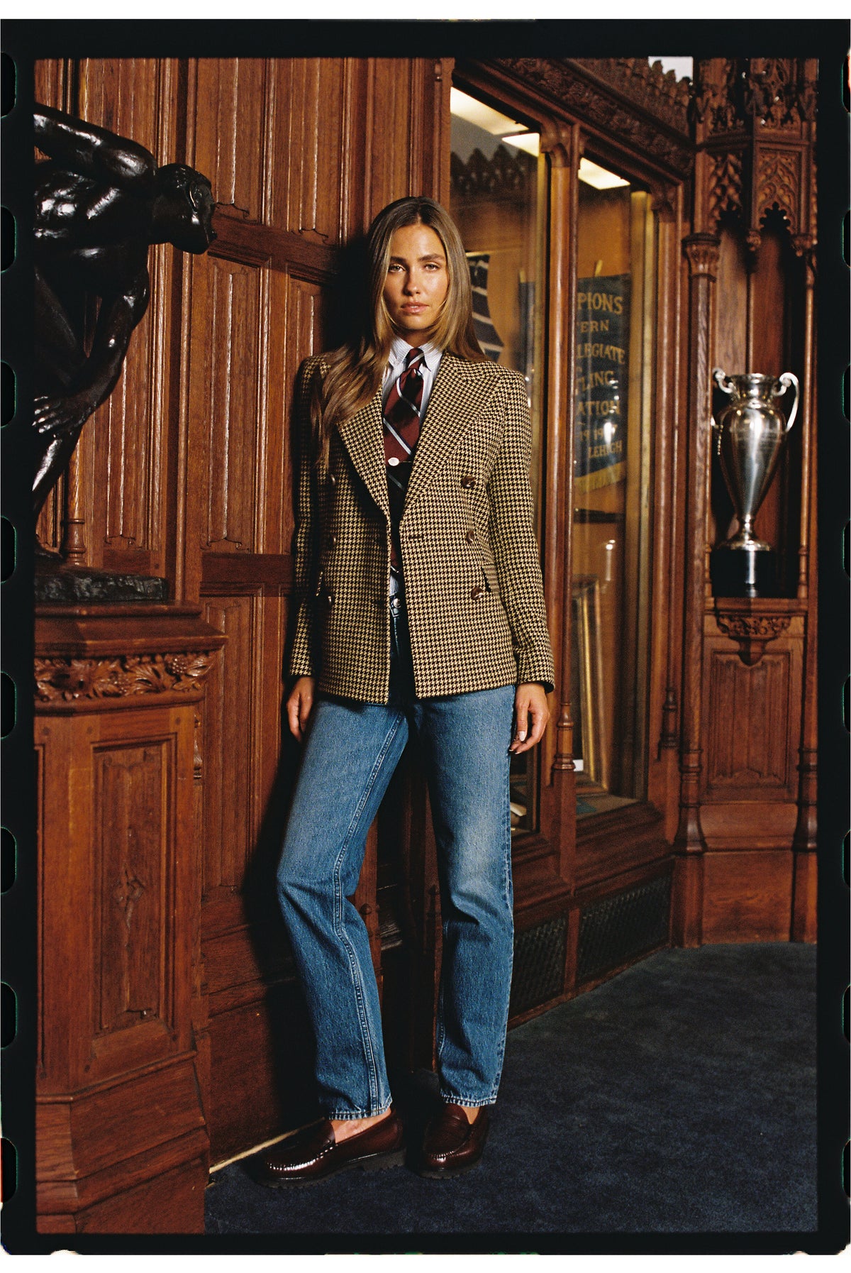 Women's Gun Club Check Double Breasted Sport Coat