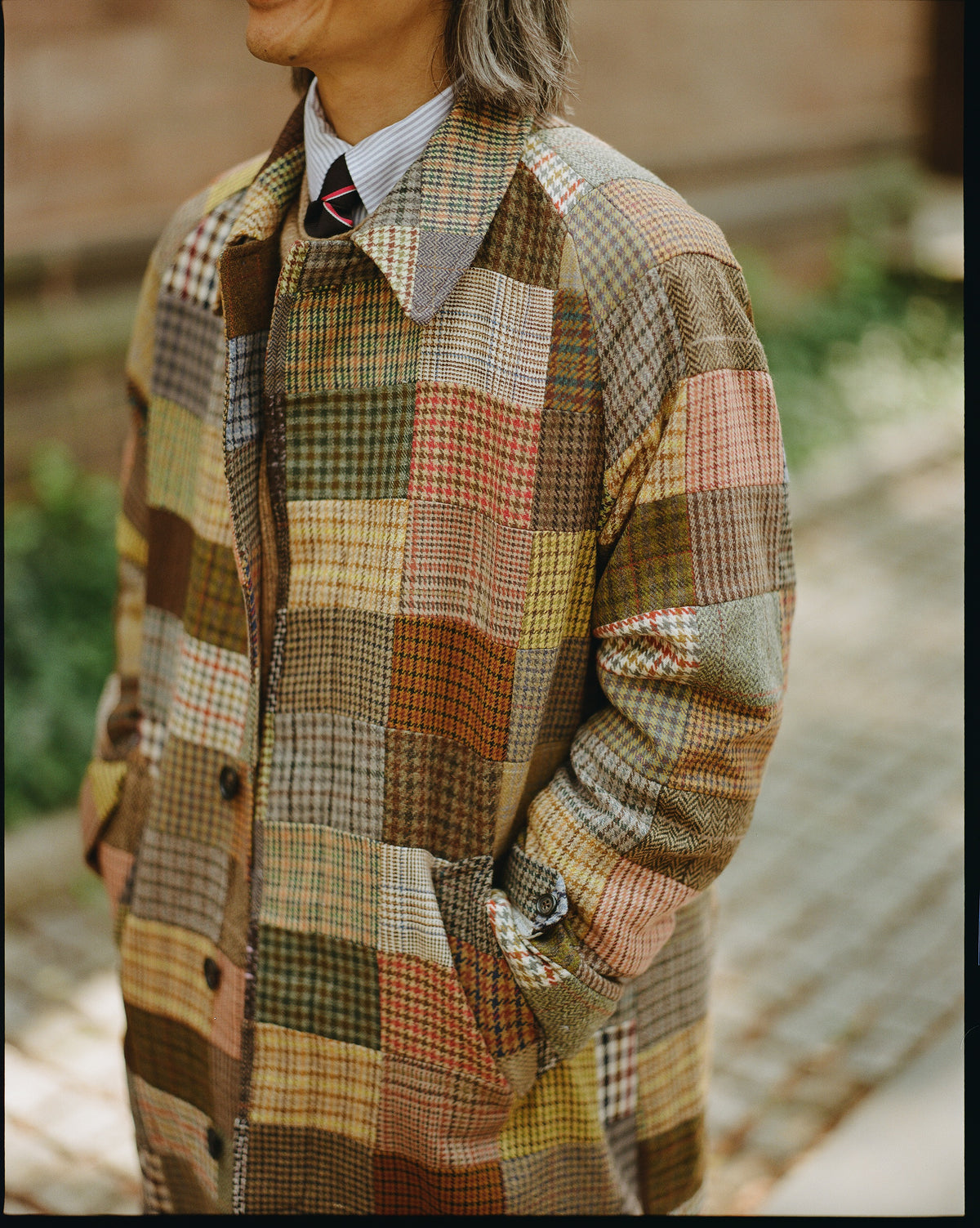 Made-in-USA Patchwork Tweed Balmacaan