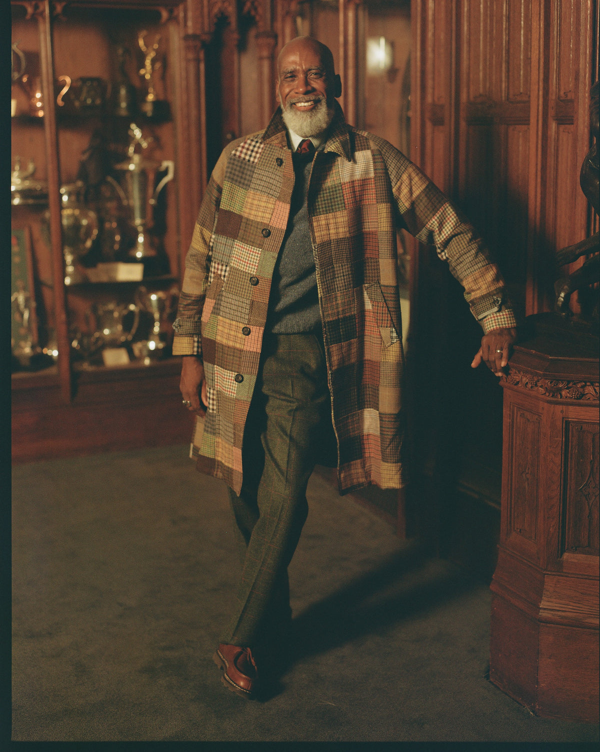 Made-in-USA Patchwork Tweed Balmacaan