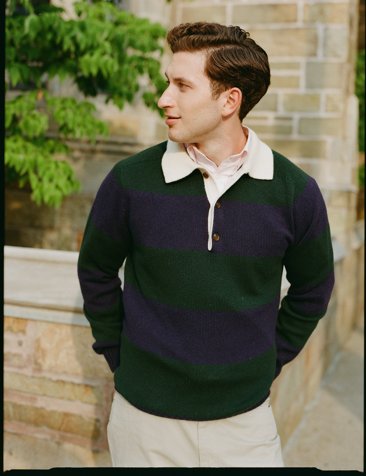 Made-in-Scotland Blue & Green Rugby Sweater
