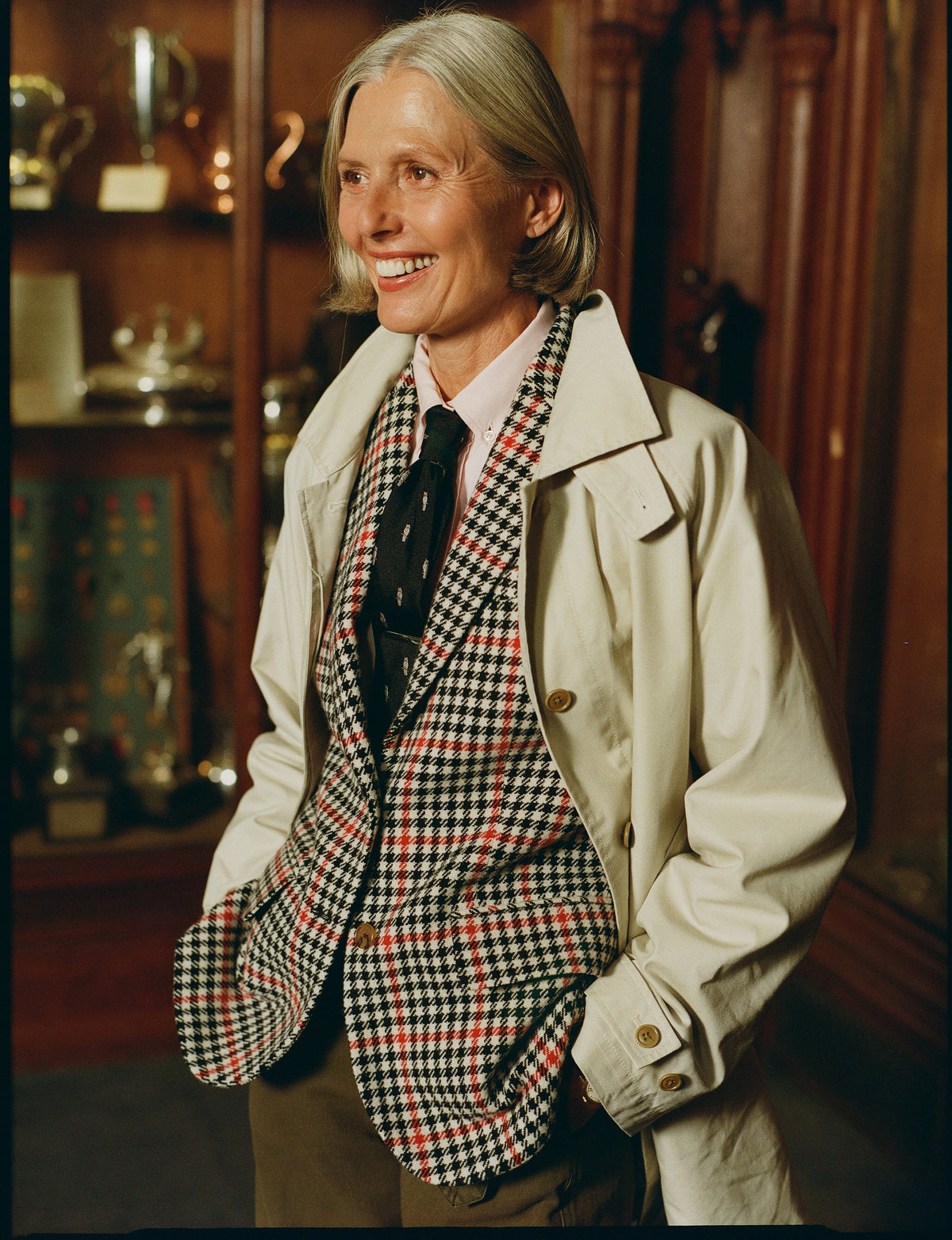 Made-in-USA Women's Black & White Check with Red Windowpane Sport Coat