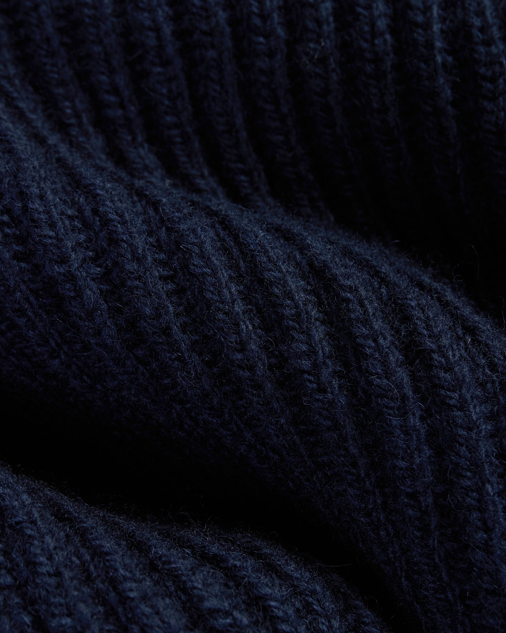 Made-in-Norway Navy 1/4 Zip Ribbed Sweater