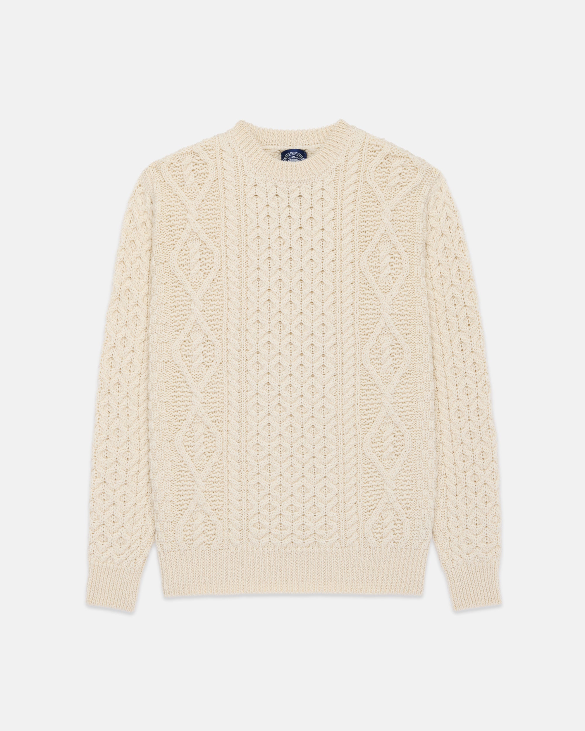 Made-in-Ireland Natural Aran Fisherman's Sweater