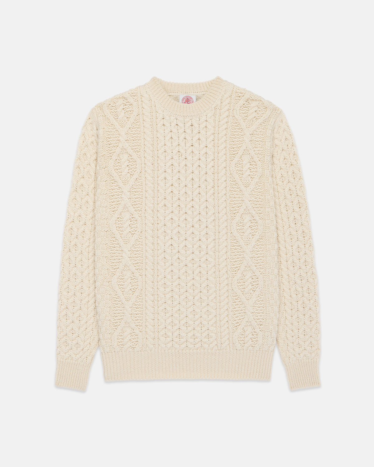 Made-in-Ireland Natural Aran Fisherman's Sweater