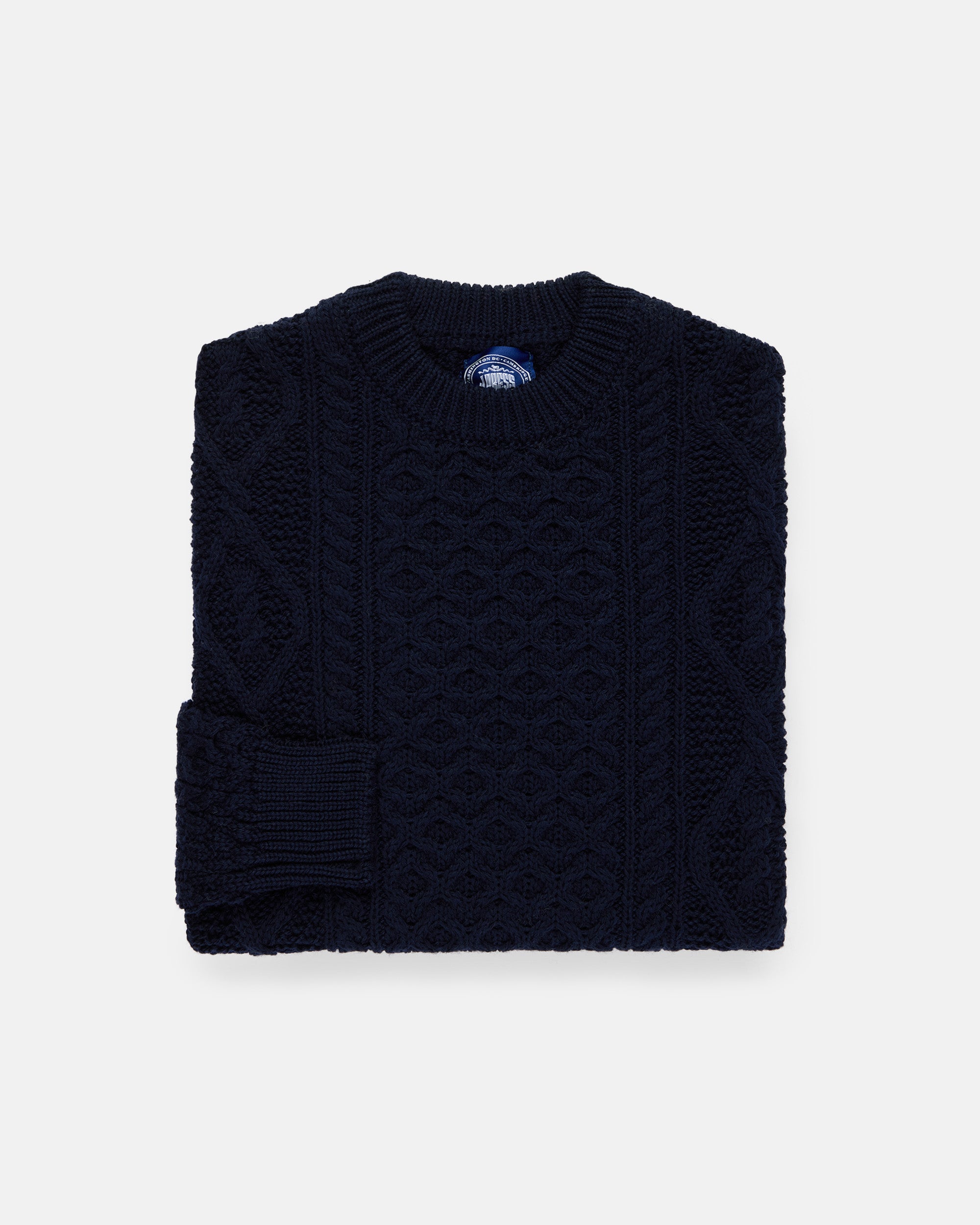 Made-in-Ireland Navy Aran Fisherman's Sweater