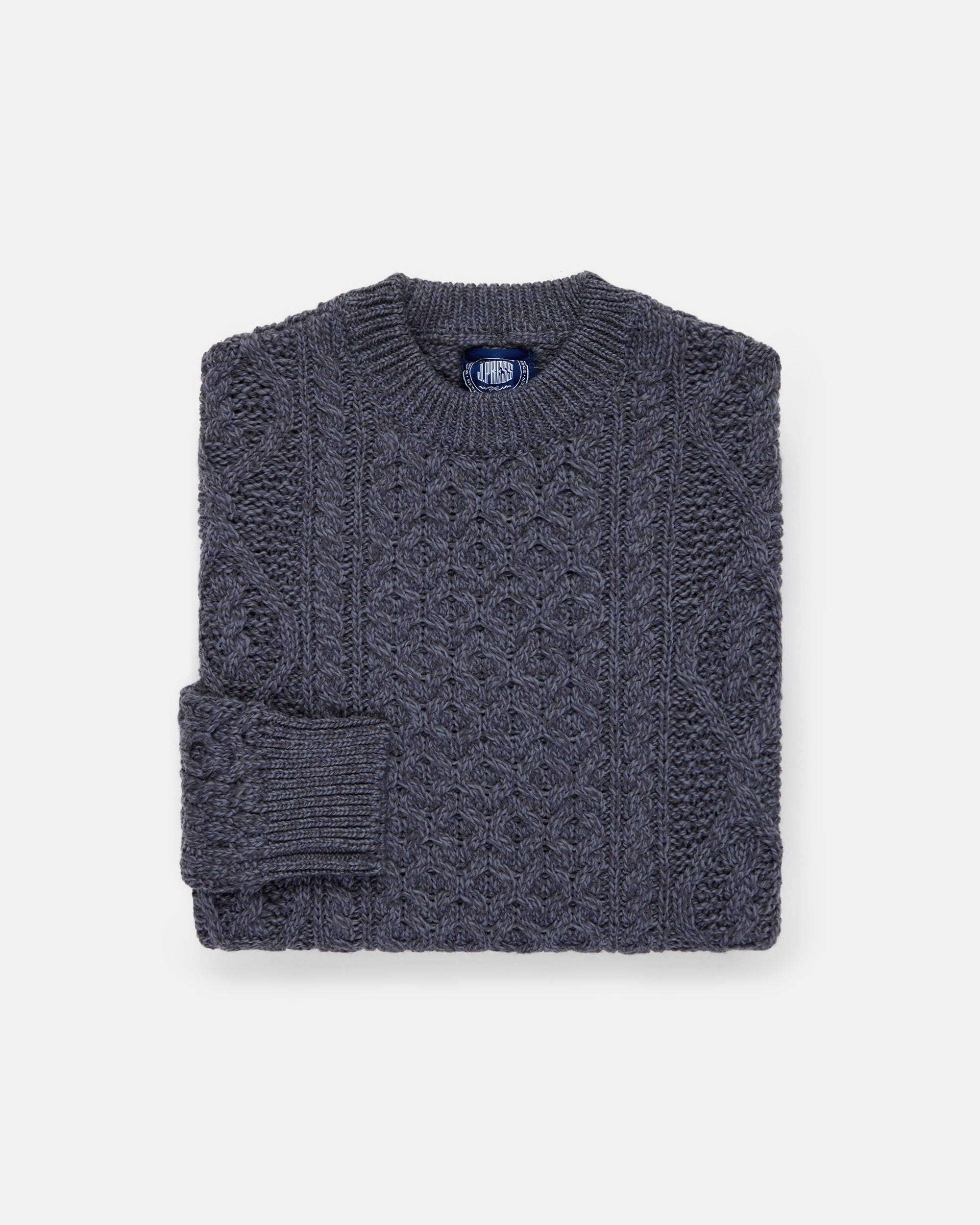 Made-in-Ireland Charcoal Aran Fisherman's Sweater