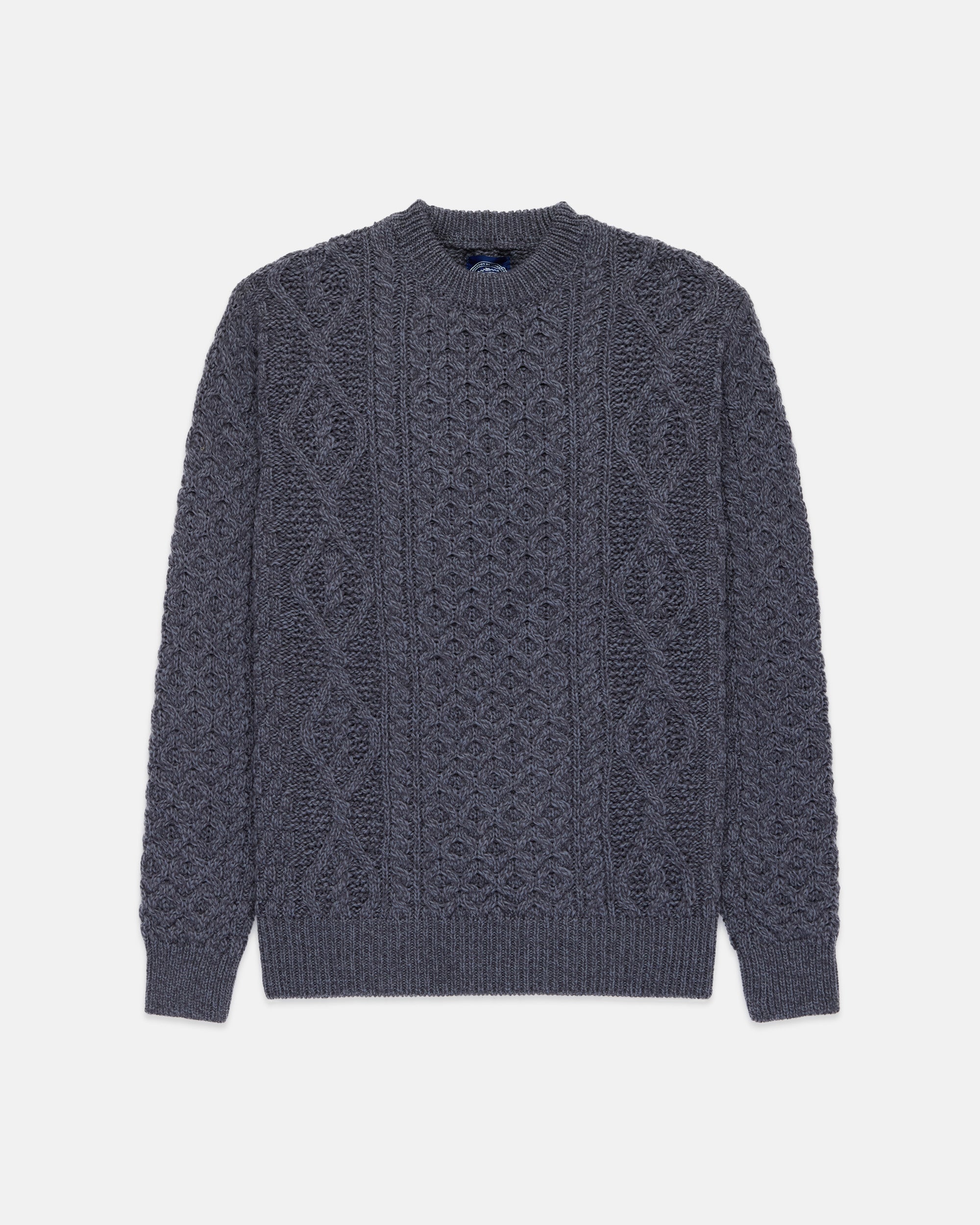 Made-in-Ireland Charcoal Aran Fisherman's Sweater