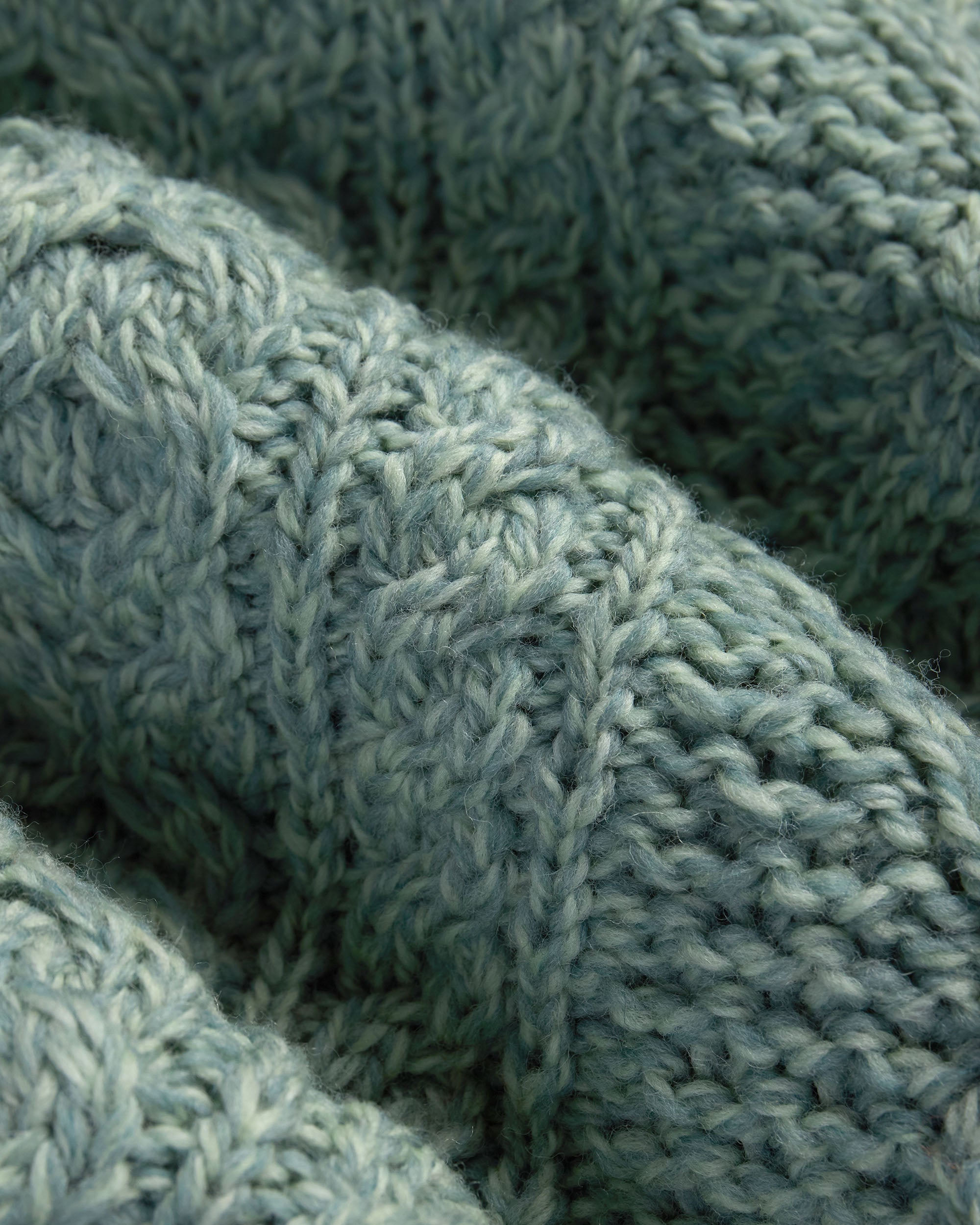 Made-in-Ireland Sage Aran Knit Crewneck Sweater
