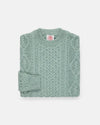 Made-in-Ireland Sage Aran Fisherman’s Sweater