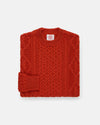 Made-in-Ireland Orange Marl Aran Fisherman’s Sweater