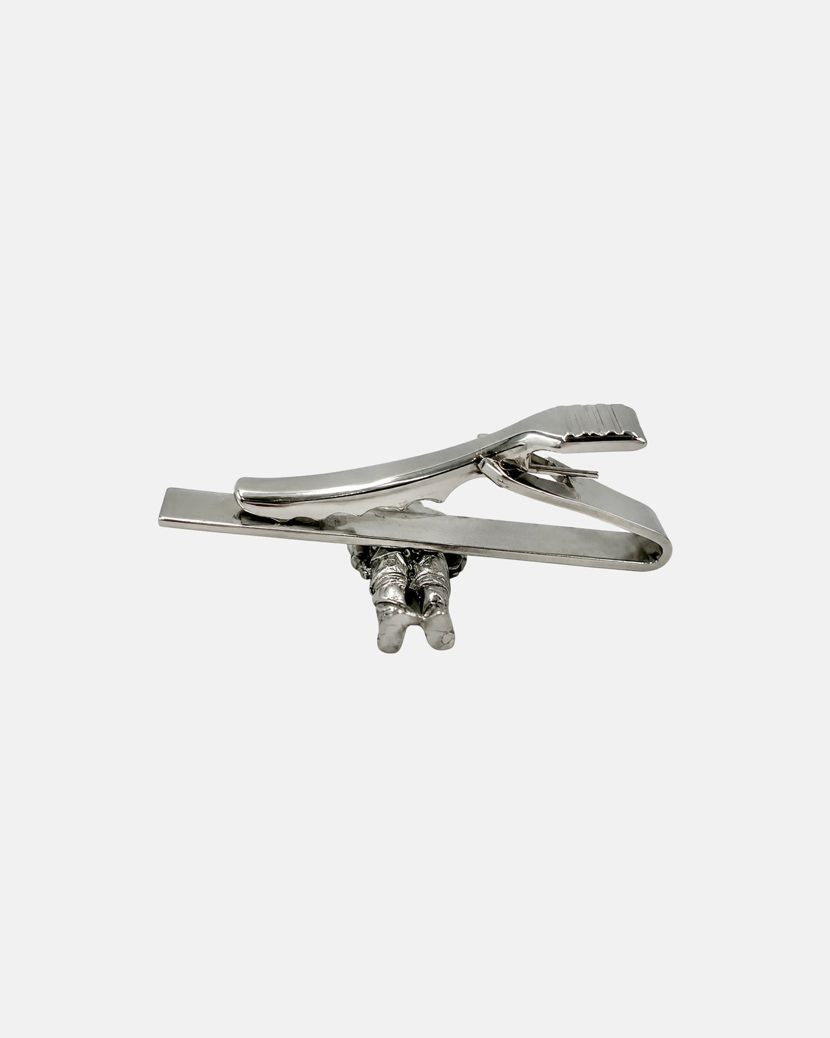 Vintage Astronaut Silver Metal Tie Bar Clip