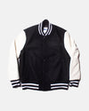 Black Wool Varsity Jacket - Trim Fit