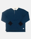 Blue & Navy Trim Fit Breton Stripe Rugby