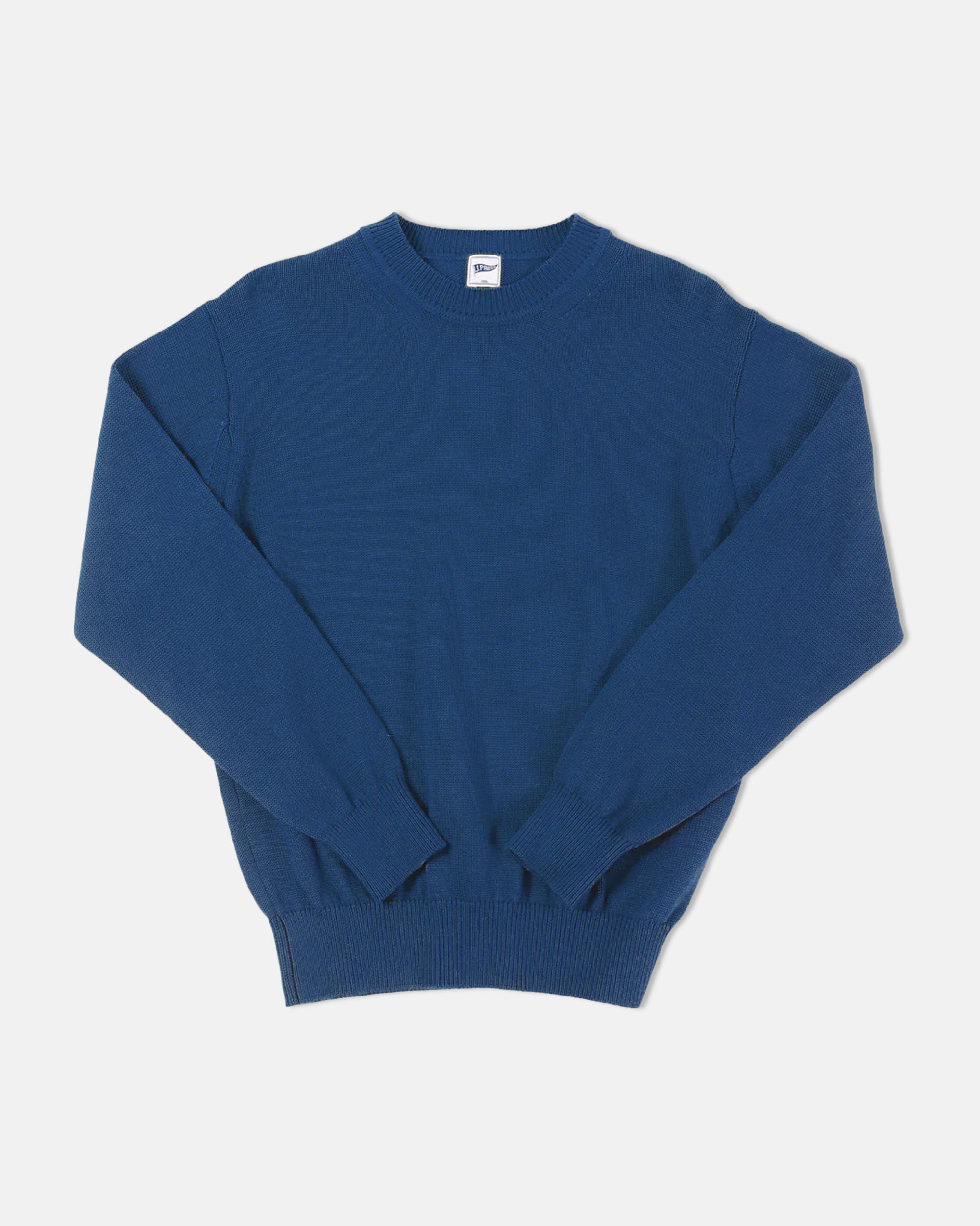Blue Cotton Crewneck Sweater